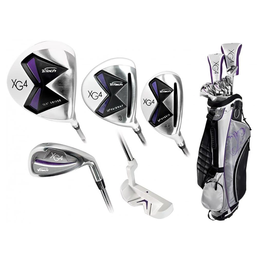 New Lady Titech XG4 Complete 12 Piece Golf Set Driver, Woods, Irons, Bag Womens