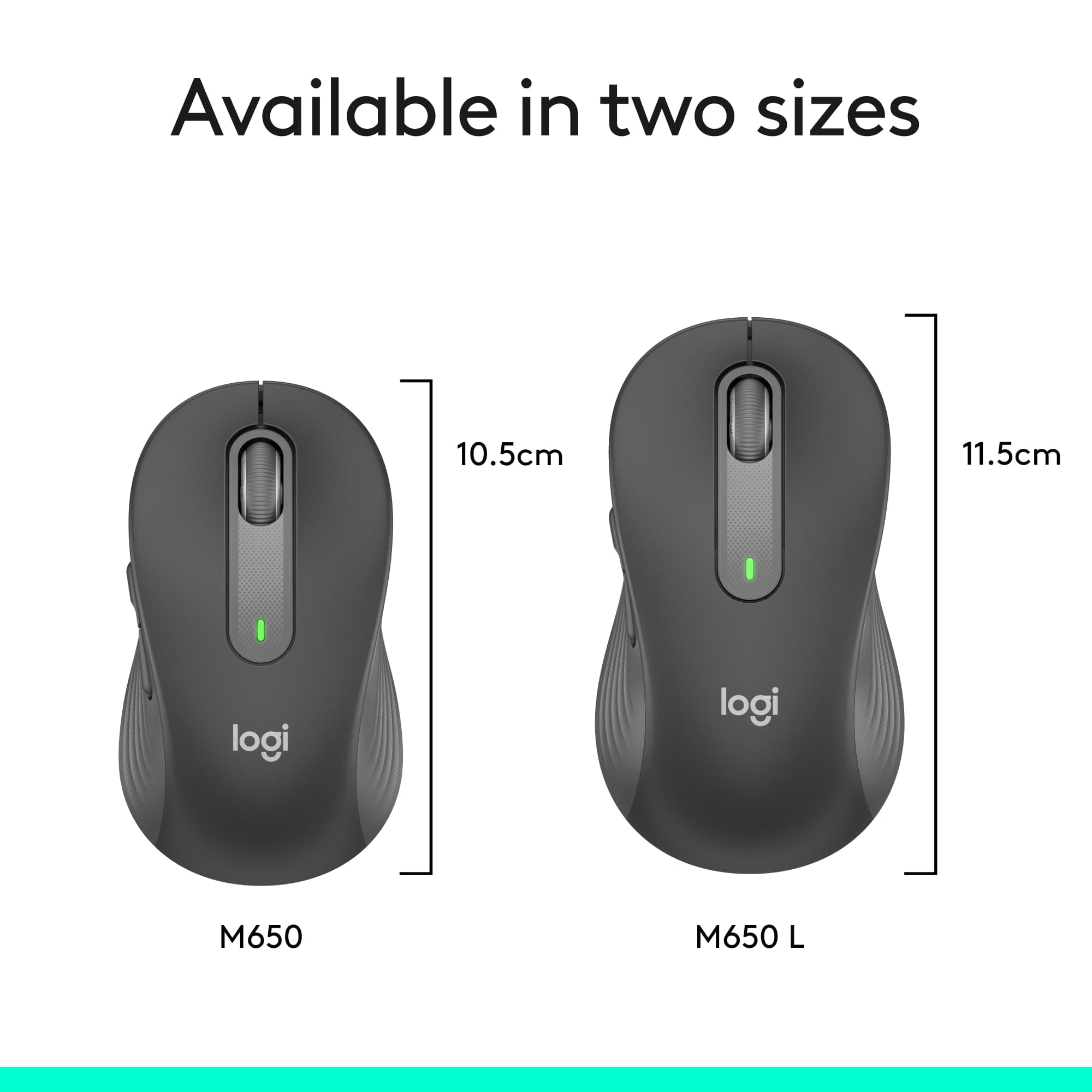 Logitech Signature M650 L Left Wireless Mouse - For Large Sized Left Hands, 2-Year Battery, Silent Clicks, Customizable Side Buttons, Bluetooth, for PC/Mac/Multi-Device/Chromebook - Graphite