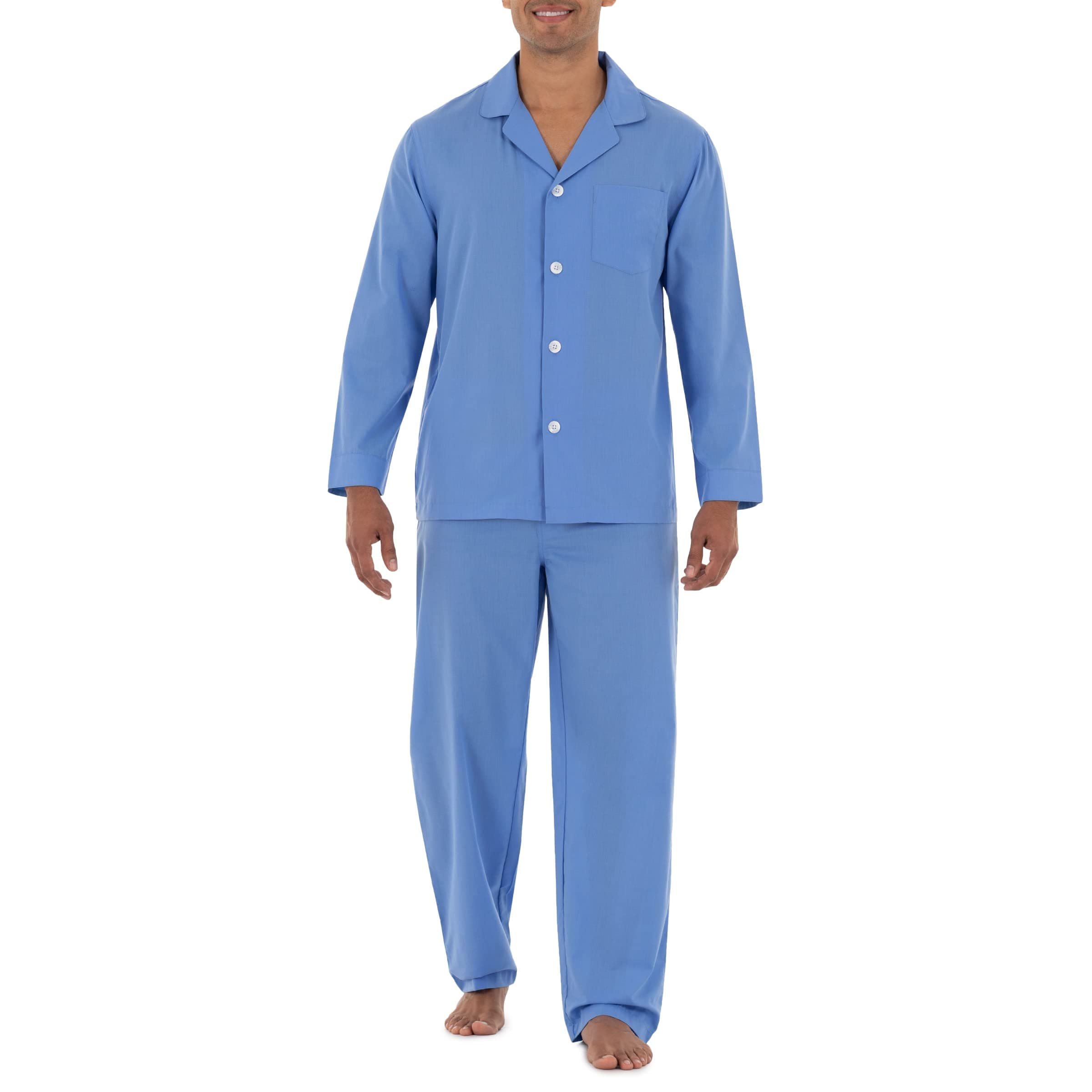 mens Long Sleeve Broadcloth Pajama Set Pajama Set