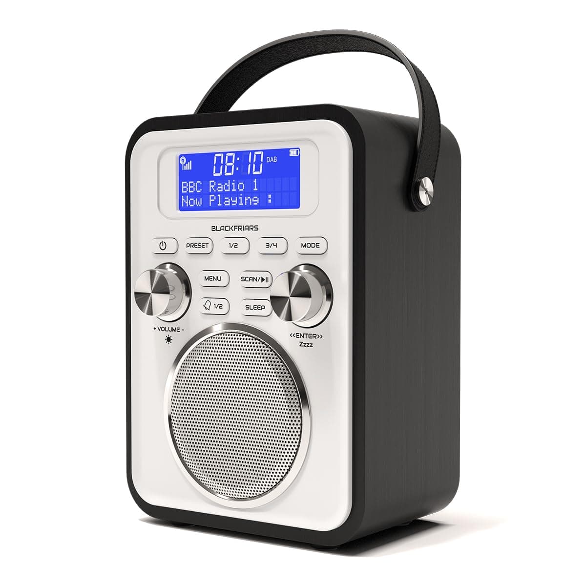 DAB+ DAB FM Digital Radio, Fully Portable, Wireless Bluetooth 5.0, Dual Alarms, Mains & Battery powered 12 hour playtime, Powerful 30 Watts ( Blackfriars 2 Black)