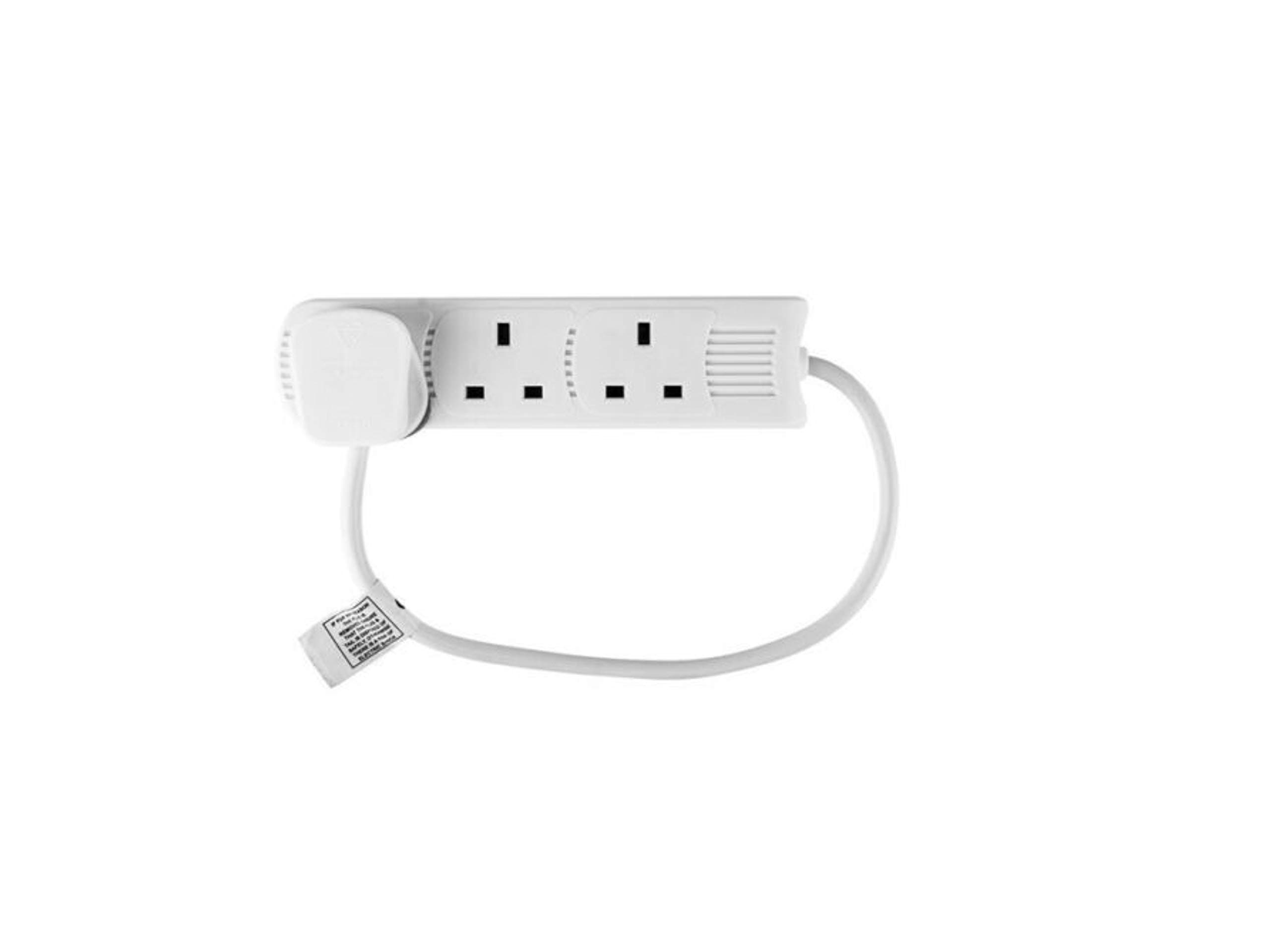 STATUS 3 Socket Extension Lead, 0.5m Compact Cable 13A Power Strip for Desks and TV Units, White (3WS0.5M20)