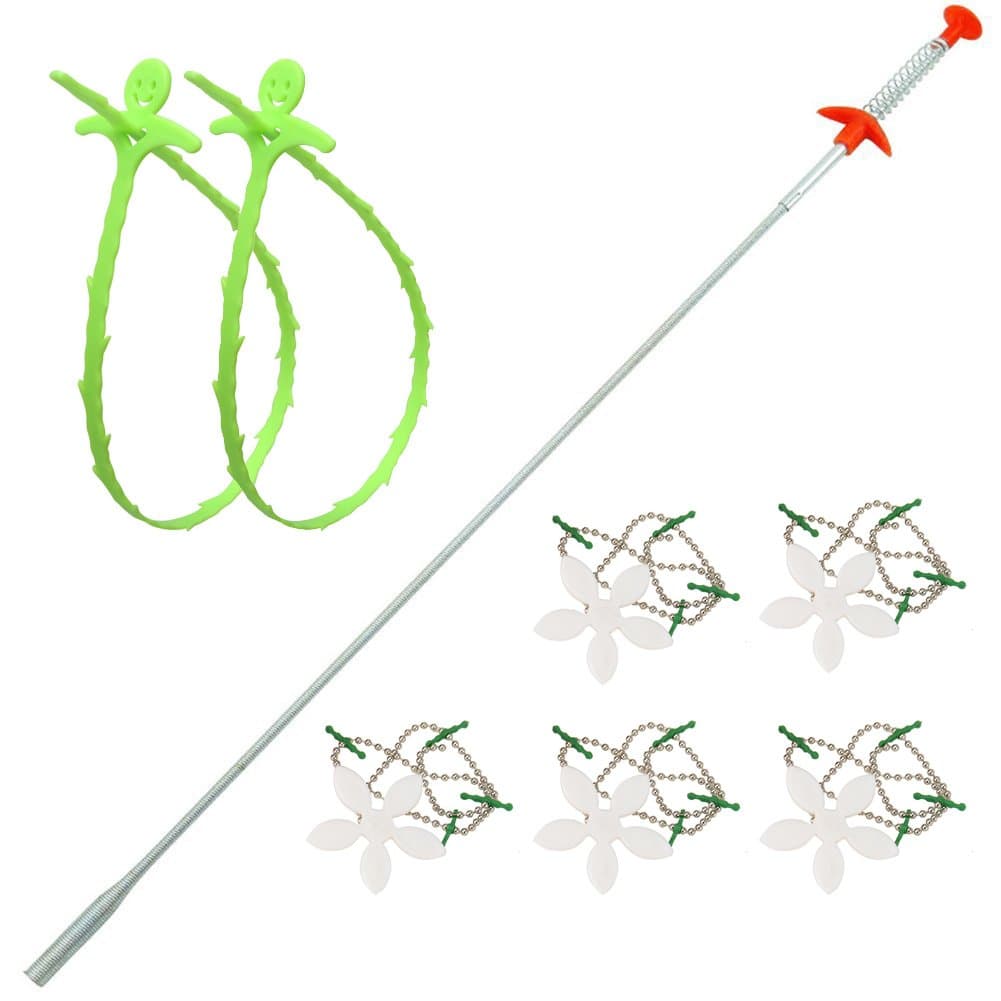 8 Pack Drain Clog Cleaning Tool, MMHDZ Kitchen Sink Bathtub Shower clogged 24 inches (1 Drainage Snake Blockage + 2 Drainage Relief Tools + 5 Hair Removal Blockage Cleaning Tools)