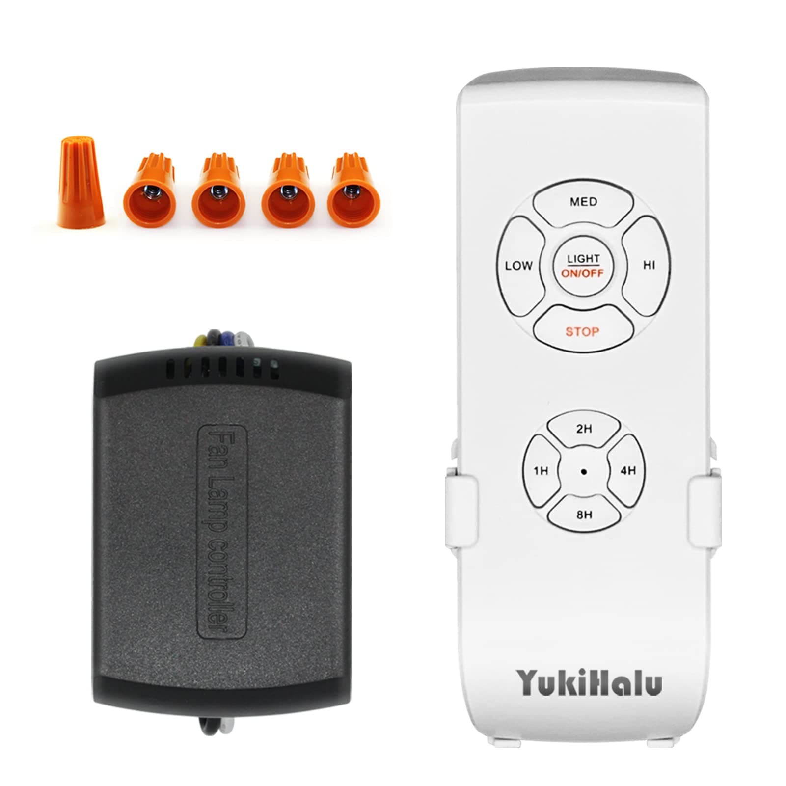 YukiHalu Ceiling Fan Remote Control Kit, Universal and Compact Size, Fan Speeds and Timings Control, Comply with UL1917