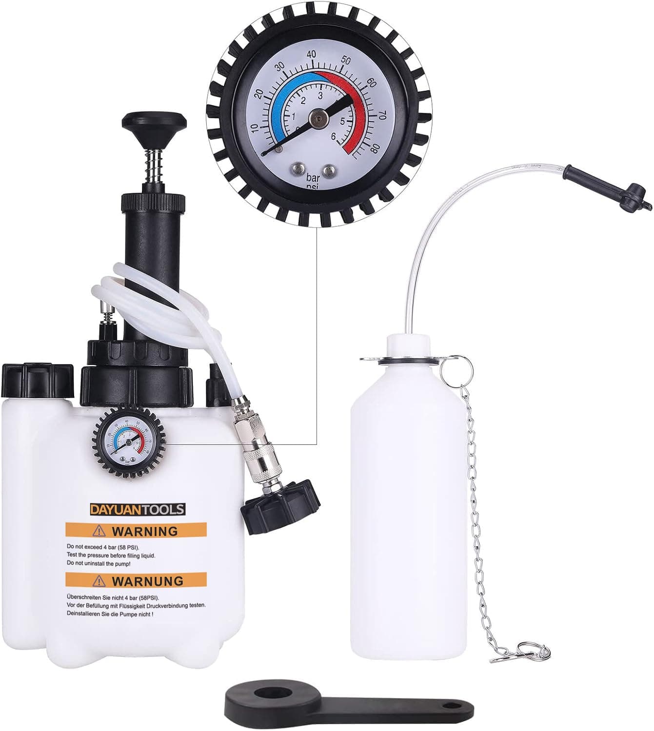 DAYUAN 3L Hand Brake Fluid Bleeder Bleeding One Man Tool Kit for Most European Models
