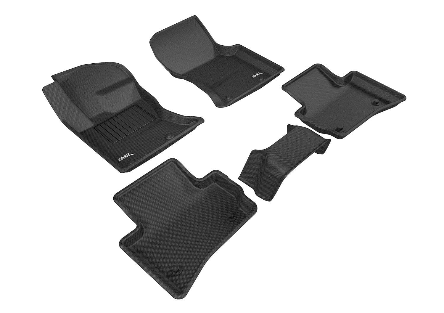 3D MAXpider Custom Fit KAGU Floor Mat (BLACK) Compatible with LAND ROVER RANGE ROVER VELAR 2018-2020 - Full Set
