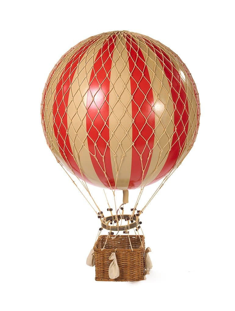 Xl Jules Verne Red 17" Hot Air Balloon Authentic Models Hanging Aviation Decor