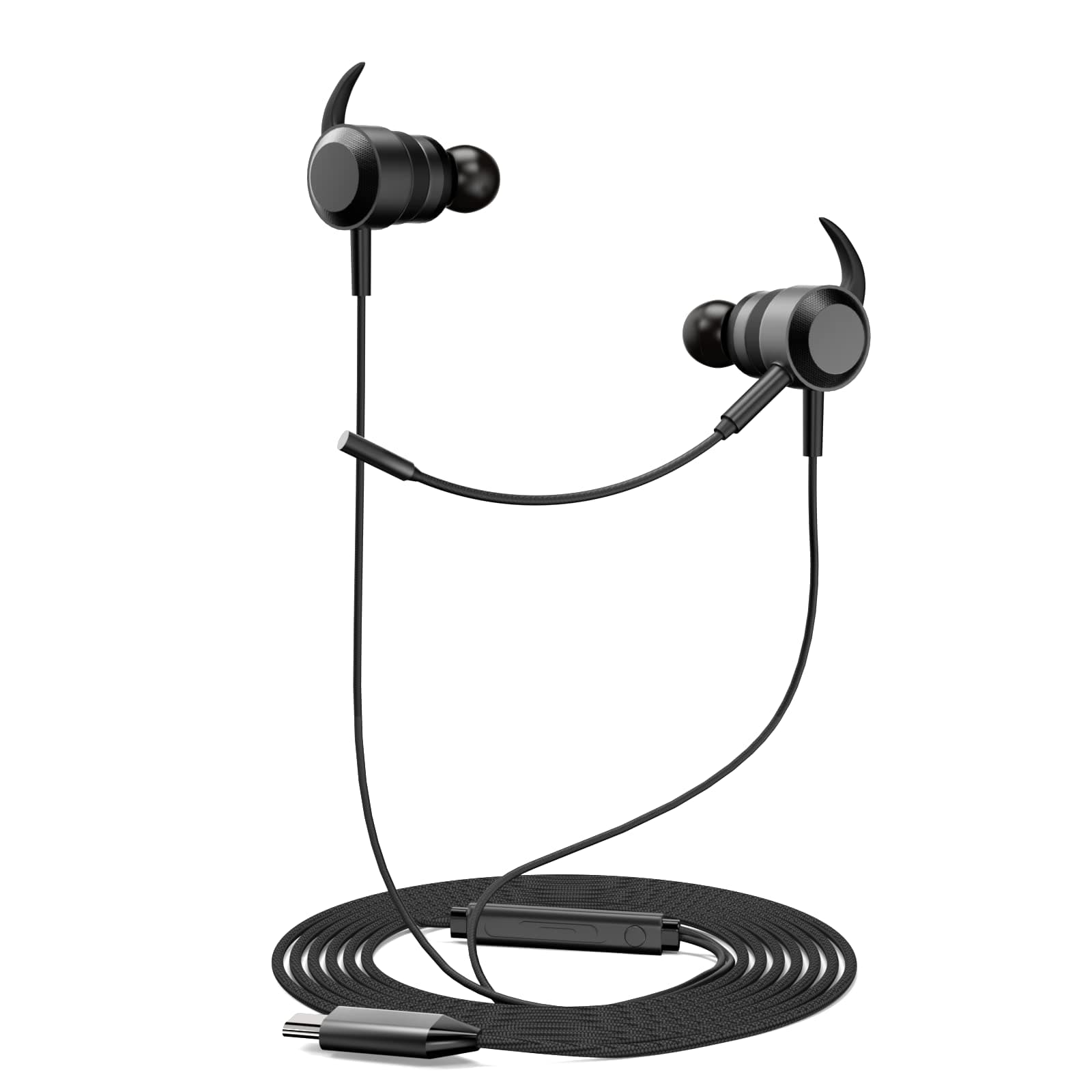 in-Ear USB C Gaming Earphones for Mobile & PC, Xbox Series X|S, PS5, Switch, Aluminum Shell Earbuds with TI Film Audio Drivers,Dual Mic with in-Line Mute & Volume Control,with USB Adapter