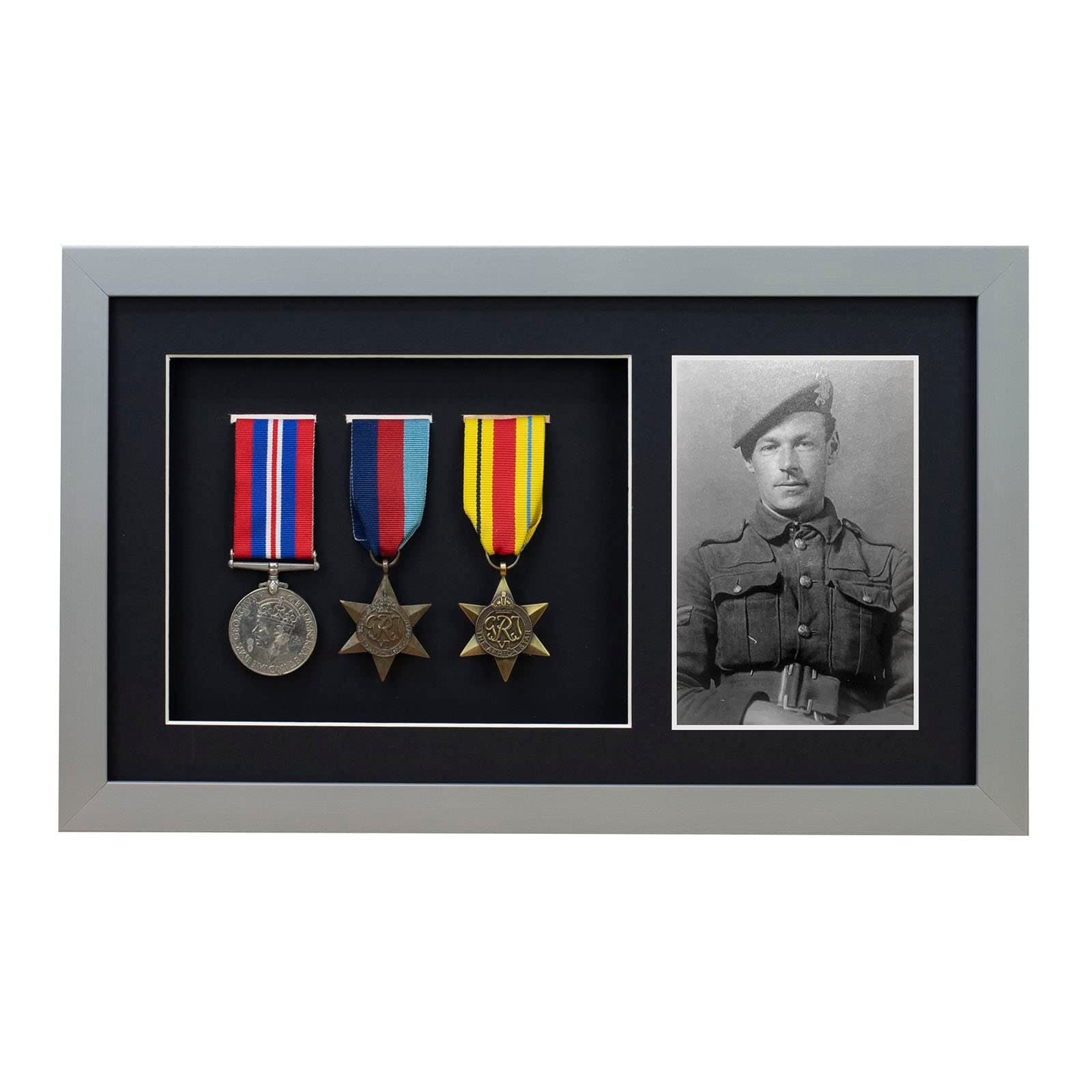 Medal 3D Deep Medal Box Frame With 6×4 inch Photo For War, Military and Sports Medals