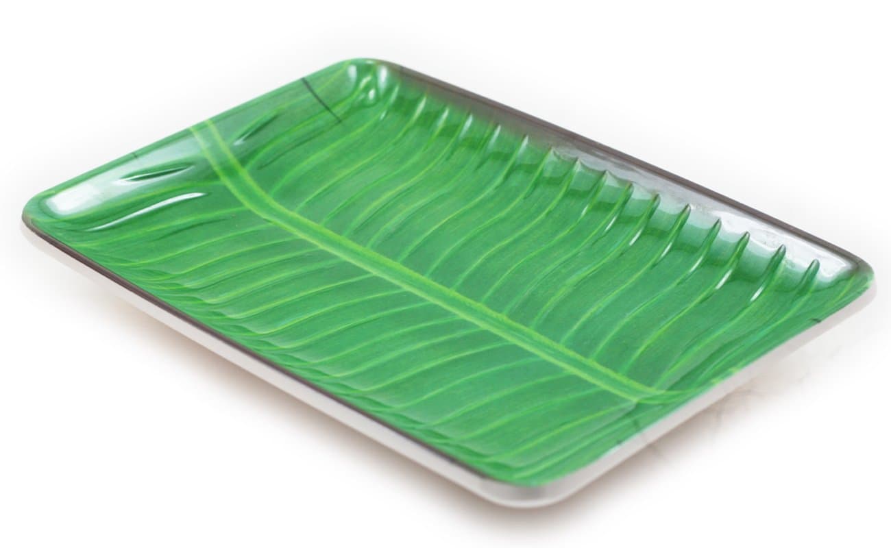 Villa Melamine Banana Leaf Plates Printed Design (4, 12")