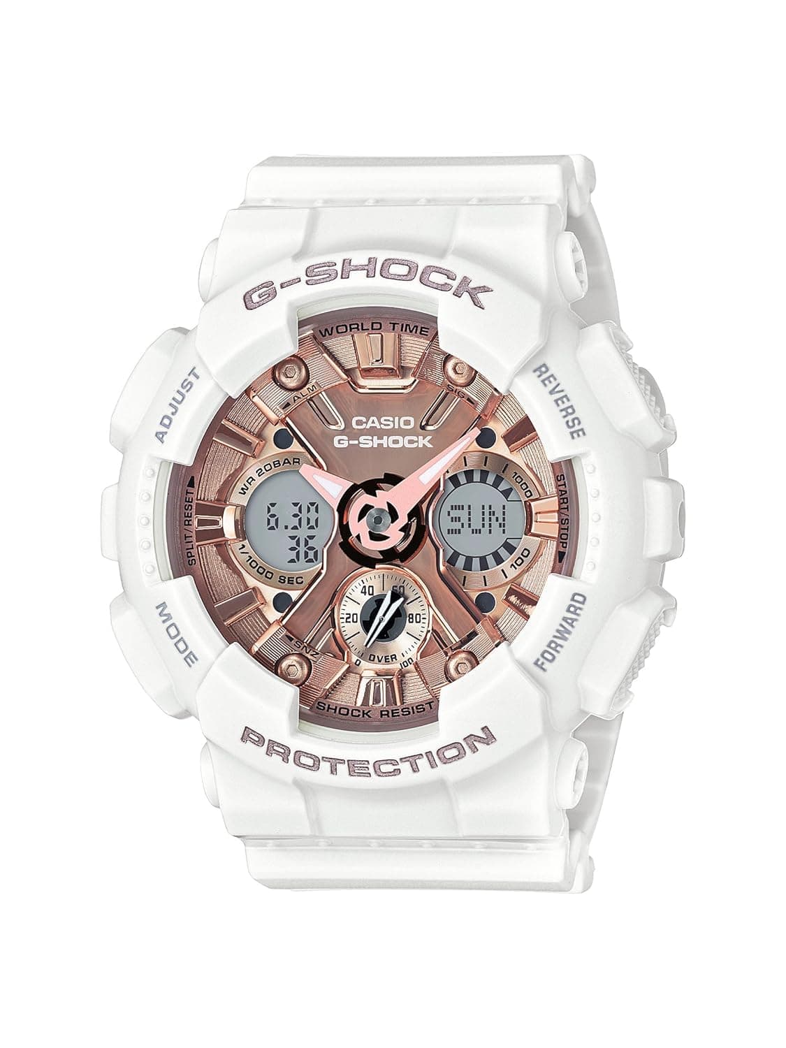 Women's GMS-S120MF-7A2CR G Shock Analog-Digital Display Quartz White Watch