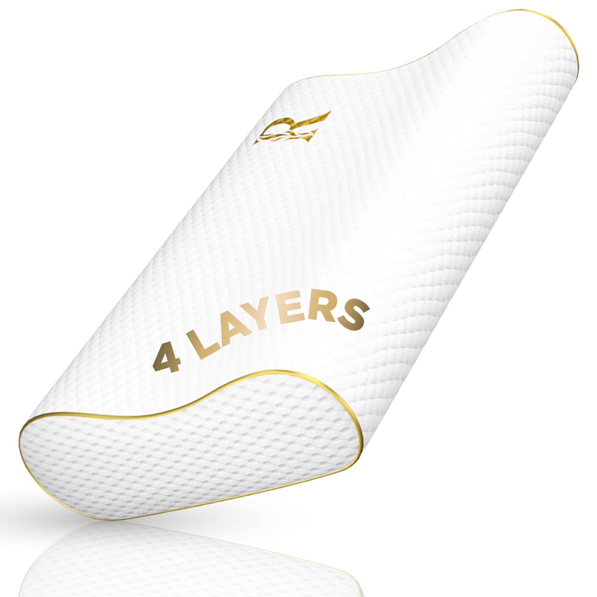 4-Layer King Memory Foam Pillow, Neck Pillow Bamboo Adjustable Side Sleeper Pillow