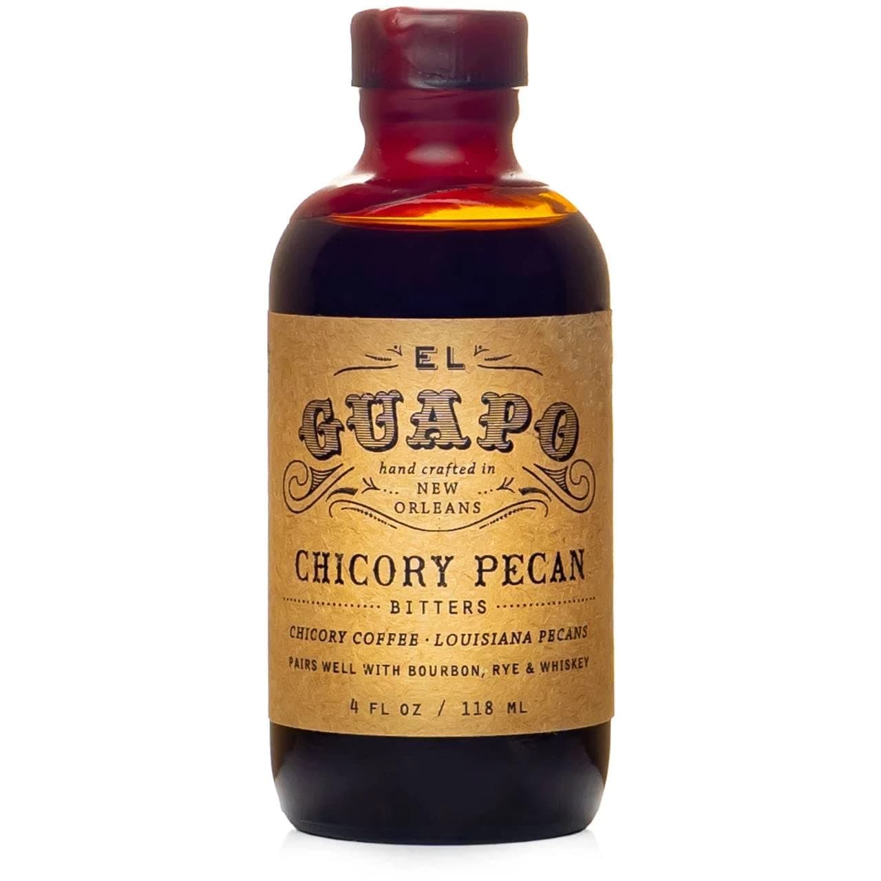 Chicory Pecan Bitters 118ml - Handcrafted Aromatic Coffee & Pecan Flavor for Cocktails - Alcohol Free Award Winning Southern Specialty - Perfect for Old Fashioneds Baking & Mixology Creations