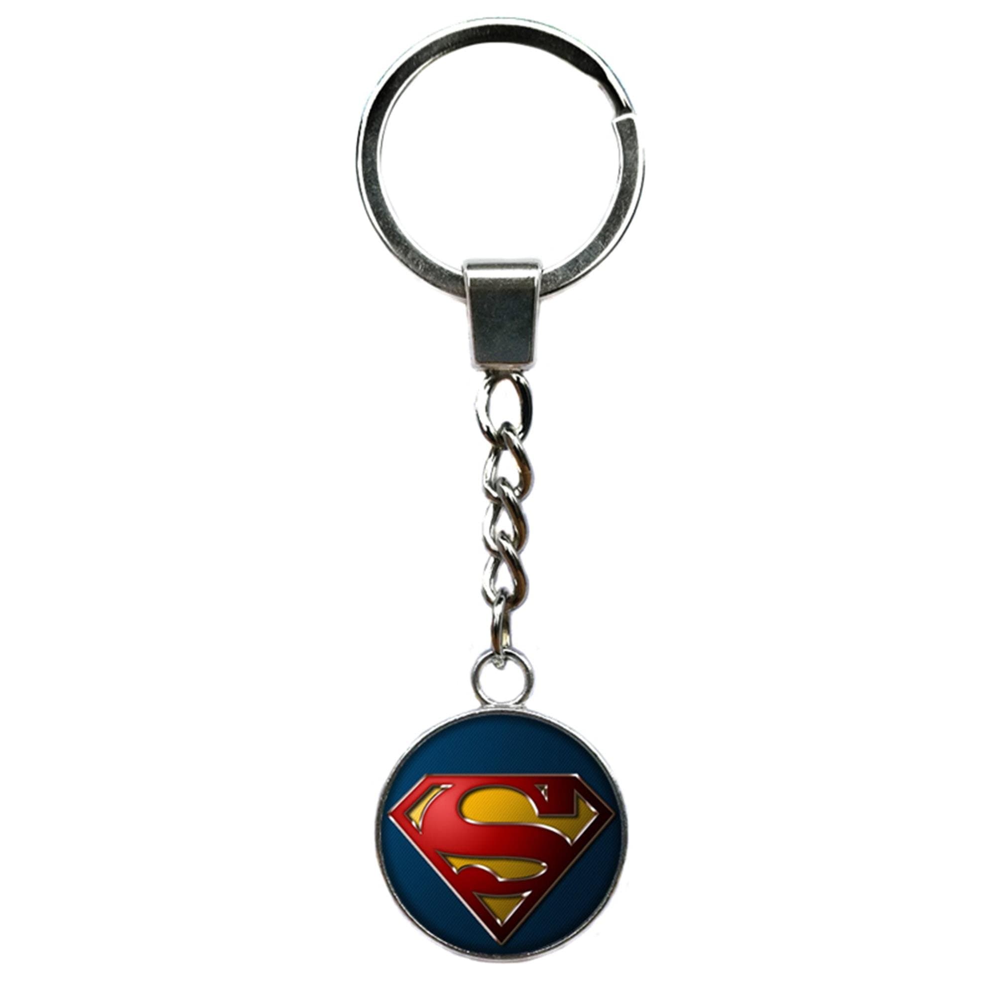 Outlander Brand Superman Premium Quality Silvertone Keychain Key Ring w/Gift Box