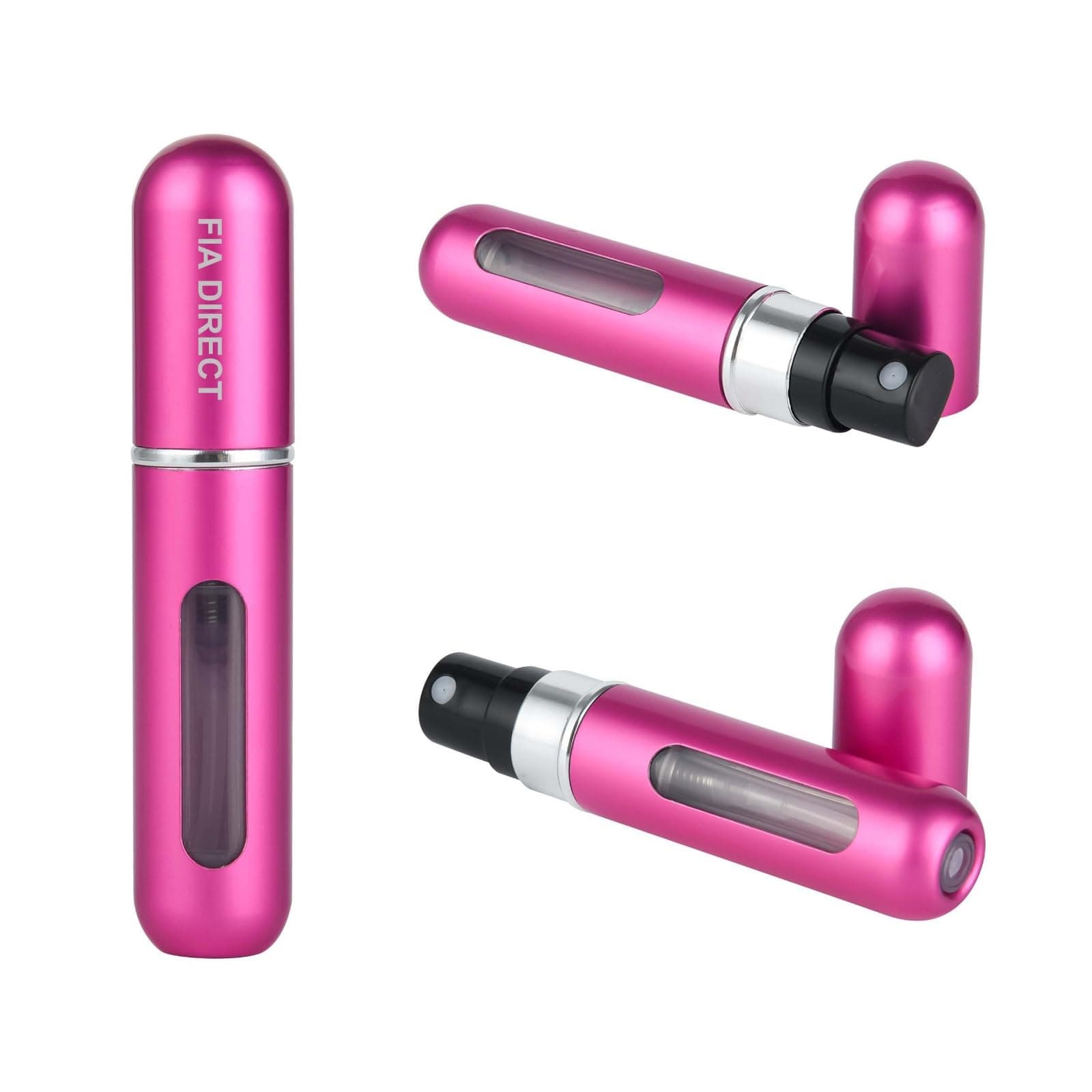 6ML Perfume Atomiser Aftershave Travel Refillable Bottle Portable Handbag Spray-Nicotine Free (Hot Pink)