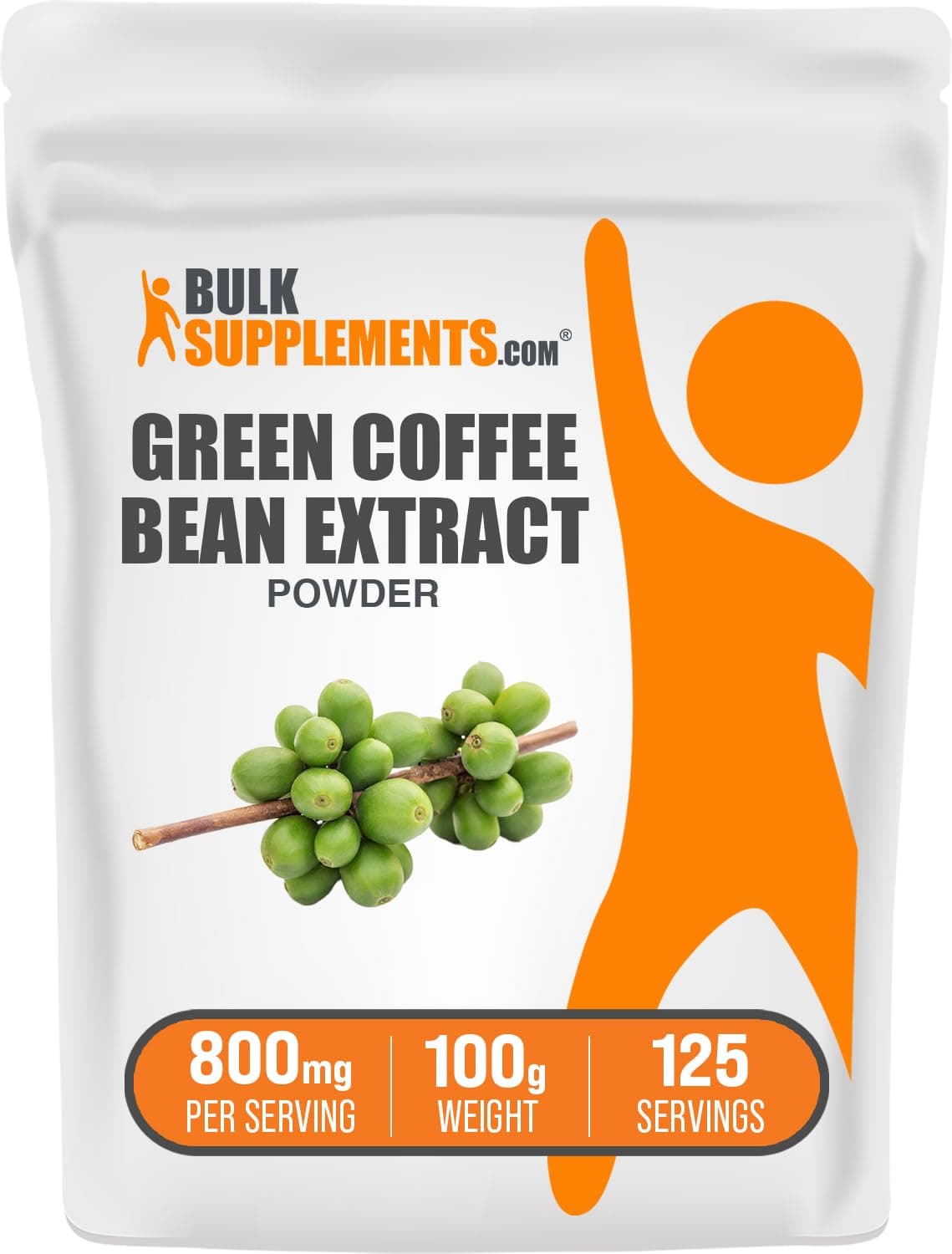 BulkSupplements.com Green Coffee Bean Extract Powder - Green Coffee Bean Supplements - Energy Support, Gluten Free, 800mg per Serving, 100g (3.5 oz) (Pack of 1)
