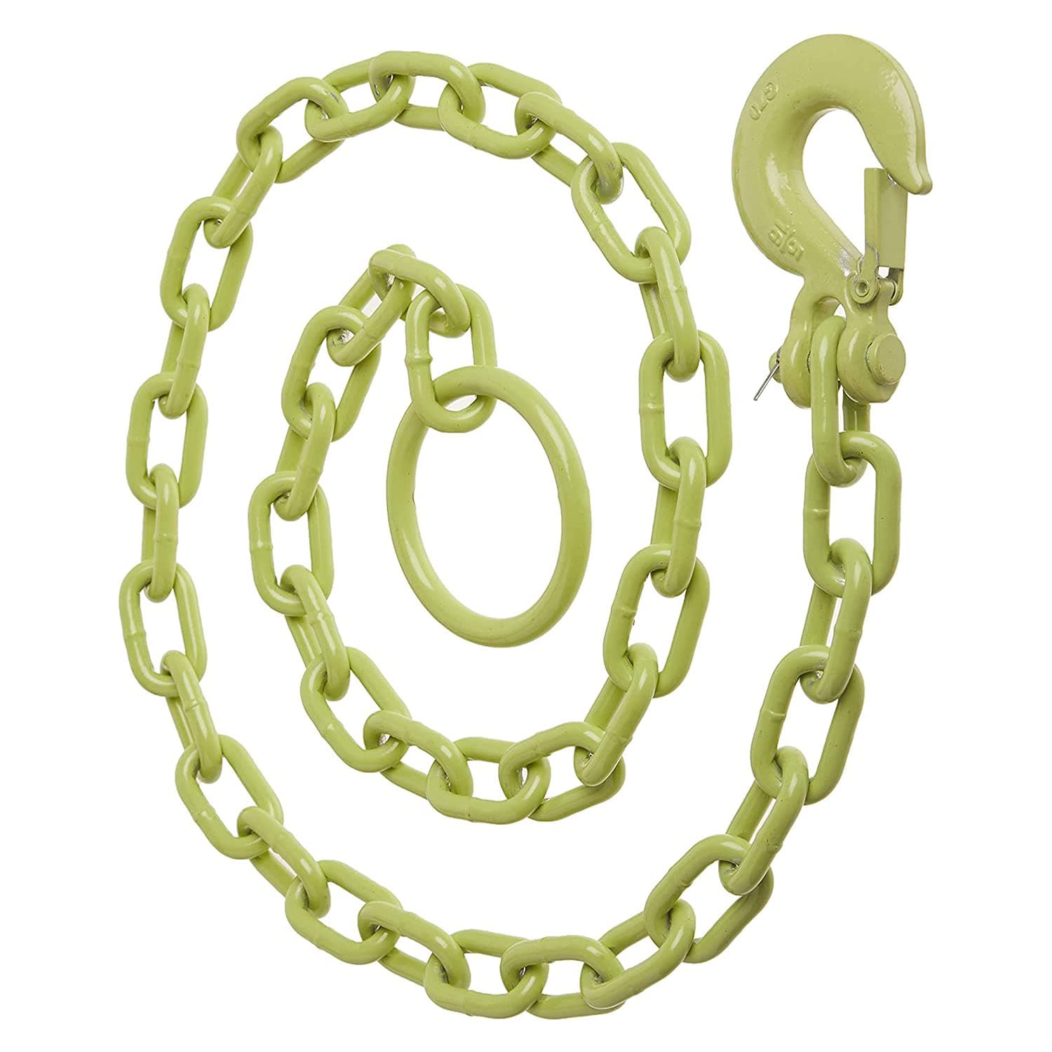 Brush Grubber Tugger Chain Attachment, Heavy-Duty 5.5-Foot Steel Link Pulling Chain with Anti-Backlash Hook for ATV and Lawn Tractor, BG-04, Green