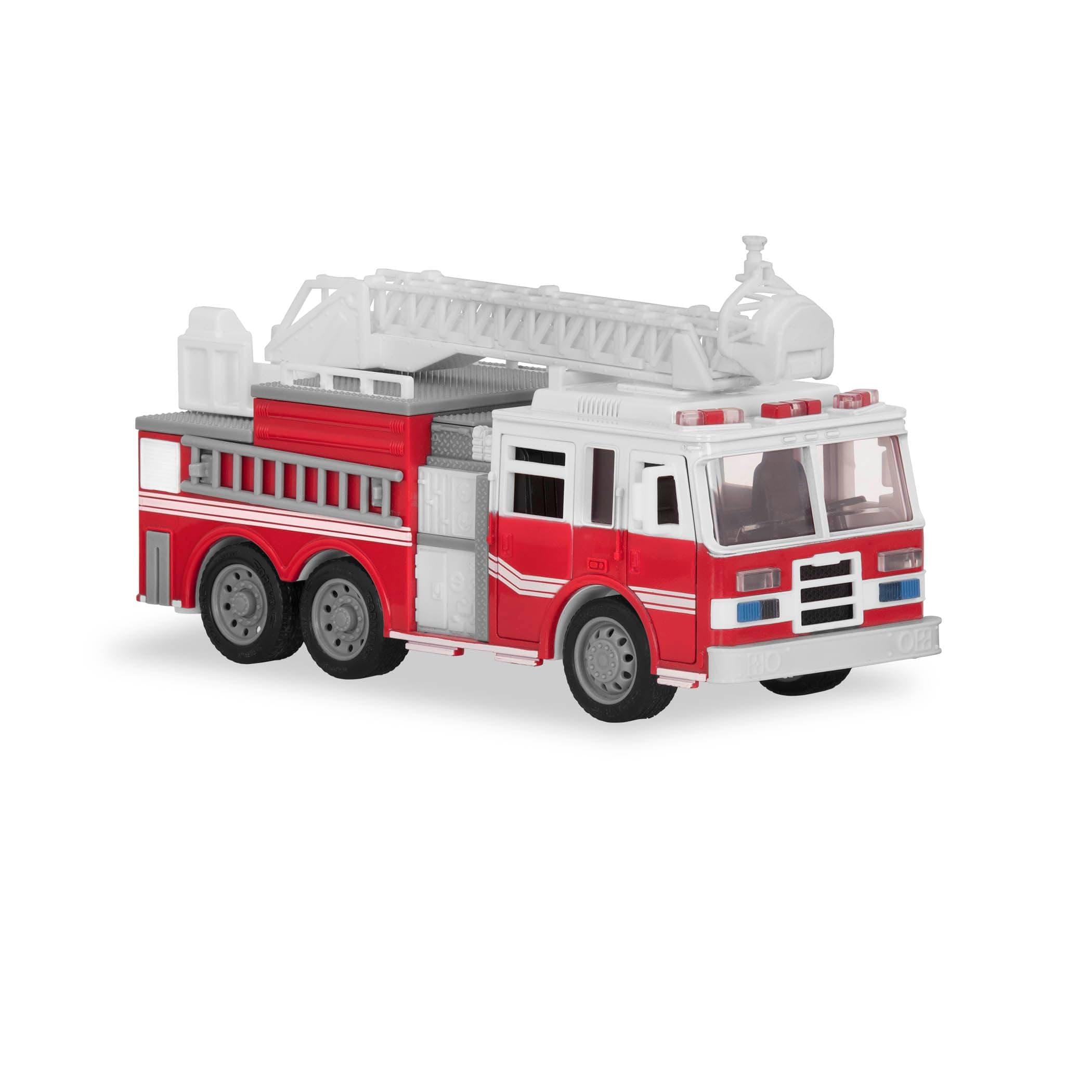 Driven by Battat – 7-Inch Fire Truck Toy with Lights & Sounds, Movable Parts, Construction Vehicle for Boys & Girls, Durable Design, Realistic Details, 3+ Years Toy for Kids