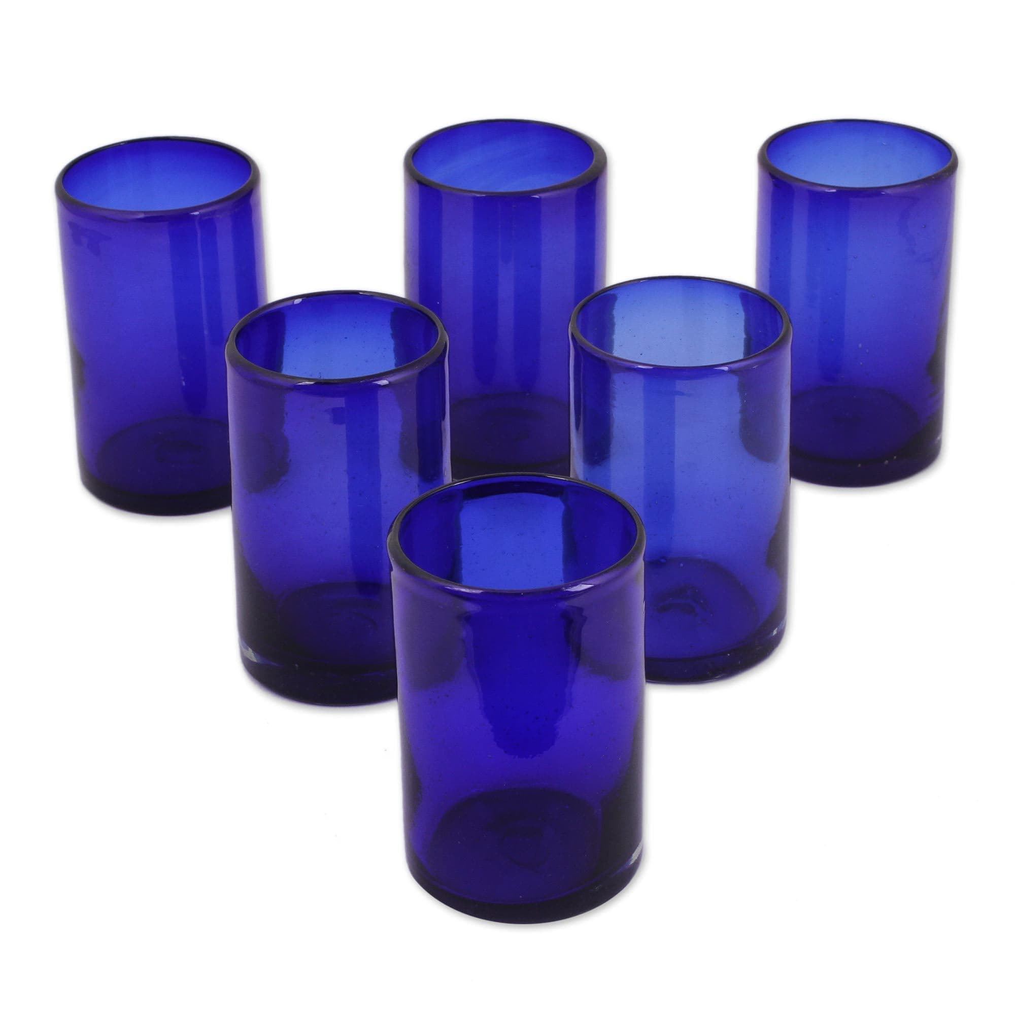 Artisan Crafted Cobalt Blue Hand Blown Recycled Glass