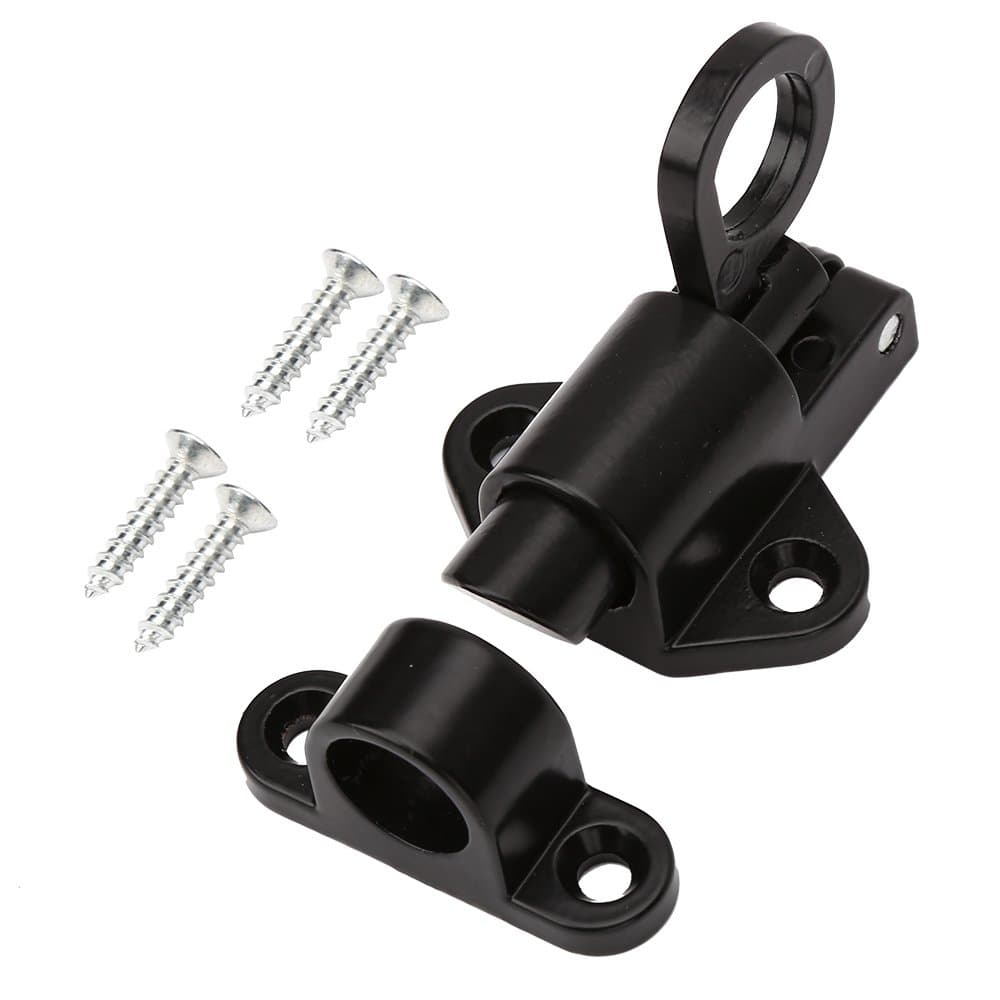 Black Aluminum Alloy Safety Resilient Security Automatic Window Gate Lock Spring Barrel Slide Bolt Latch for Window Cabinet