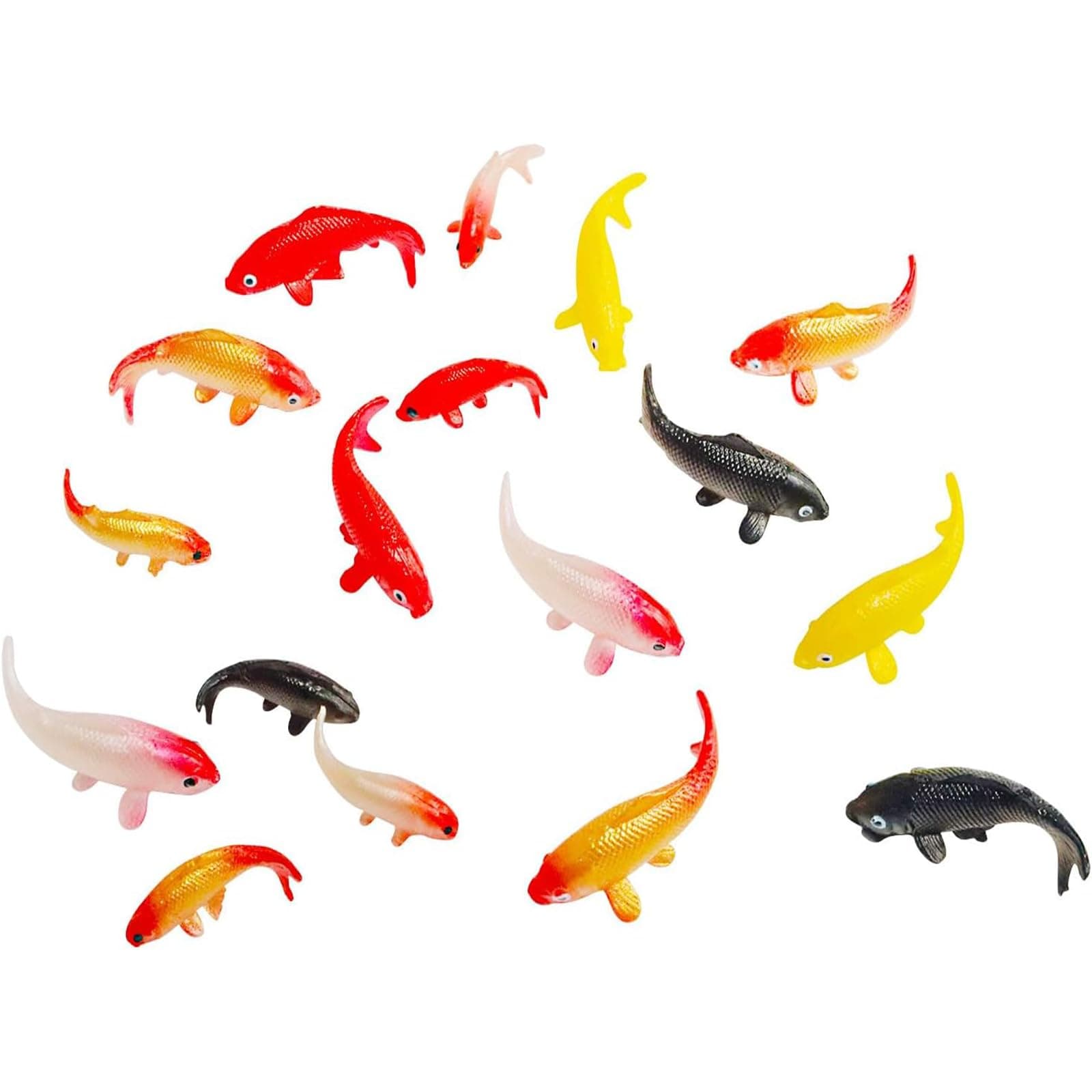 X Hot Popcorn 40 Pcs Miniature Fish for Crafts Mini Koi Fish Figurines Small Plastic Fish Miniature Koi Fish Fairy Garden Supplies