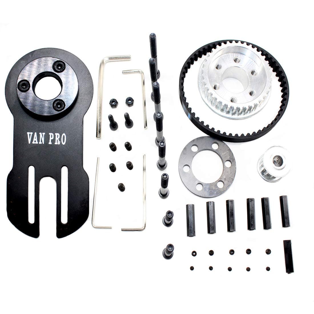 vanpro DIY Electric Skateboard 5065 Brushless Motor Mount Bracket 80MM 90MM 97MM 100MM Pulley Wheel KIT Belt 5M 10MM (Snow Black, Pack of 1)