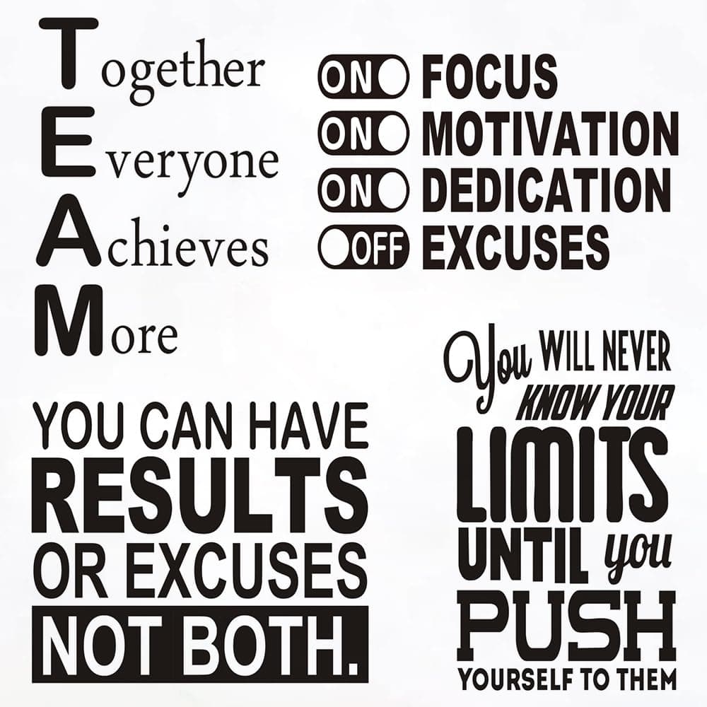 4PCS Office Wall Decals Classroom Inspirational Wall Decor Motivational Quotes Stickers Together Everyone Achieves More