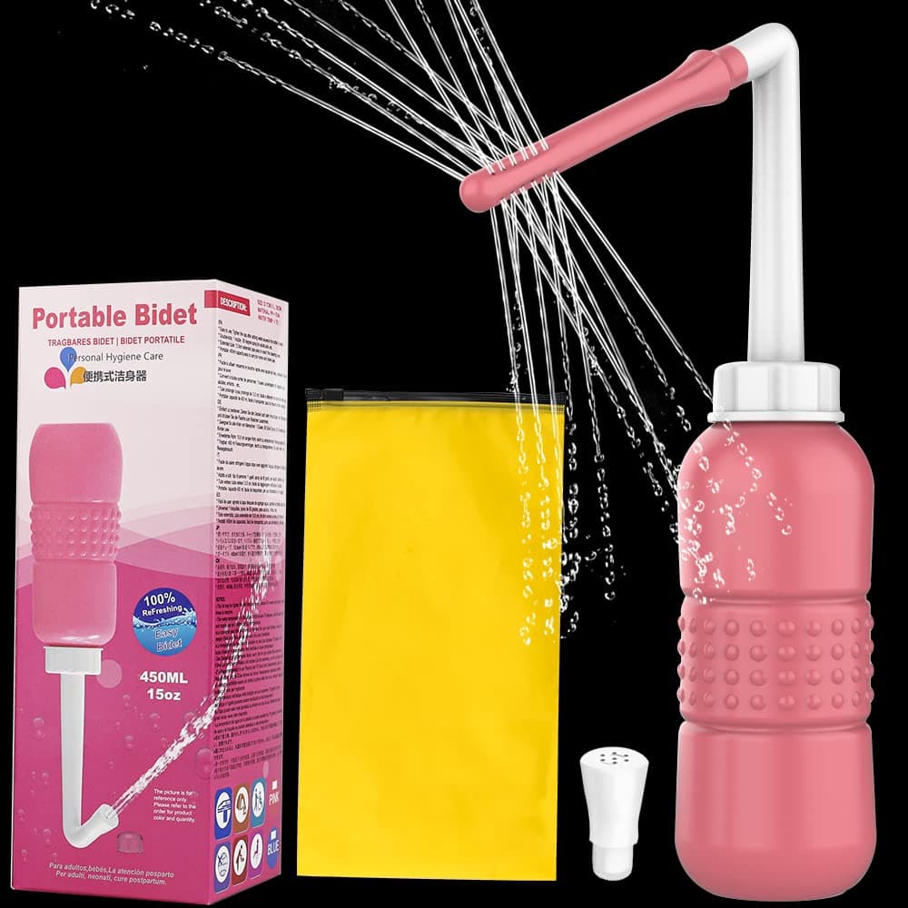 450 ML 2 in 1 Portable Bidet Sprayer for Postpartum Perineal Care, Travel Bidet Bottle, External & Internal Cleansing for Mom After Birth, Personal Bidet Sprayer for Kids Ass Washing