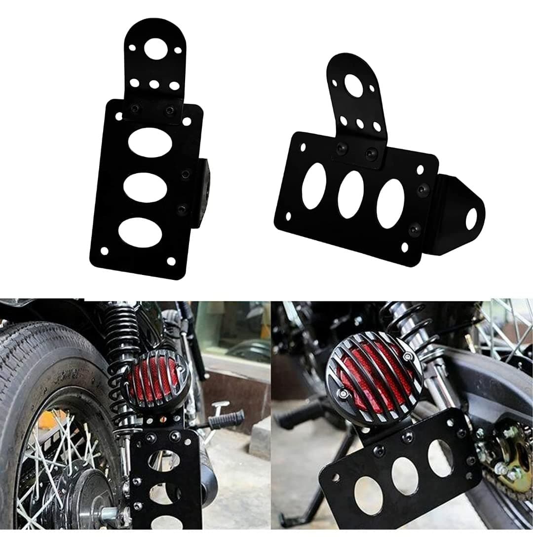 Generic Side Mount Motorcycle License Plate Number Plate Bracket Fit for Chopper Accessories Black License Plate Bracket (Steel tag Plate-7" x4 Diameter 3/4" or20mm, Black)