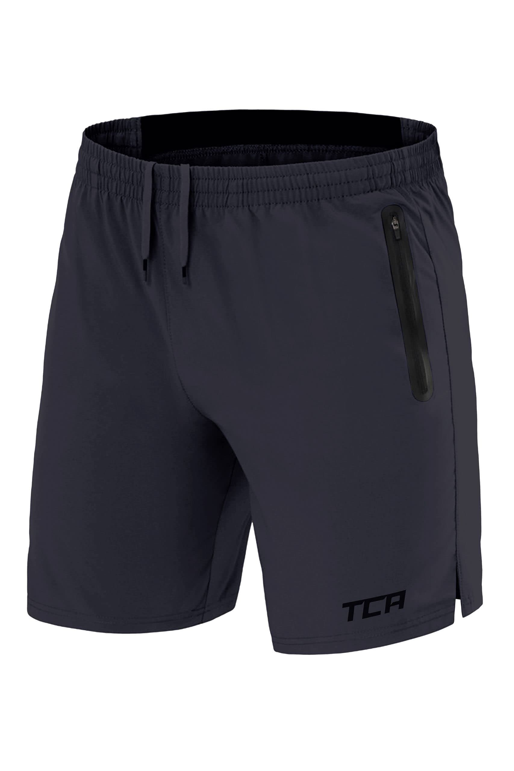 TCAMen's Elite Tech Lightweight Running or Gym Training Shorts with Zip Pockets