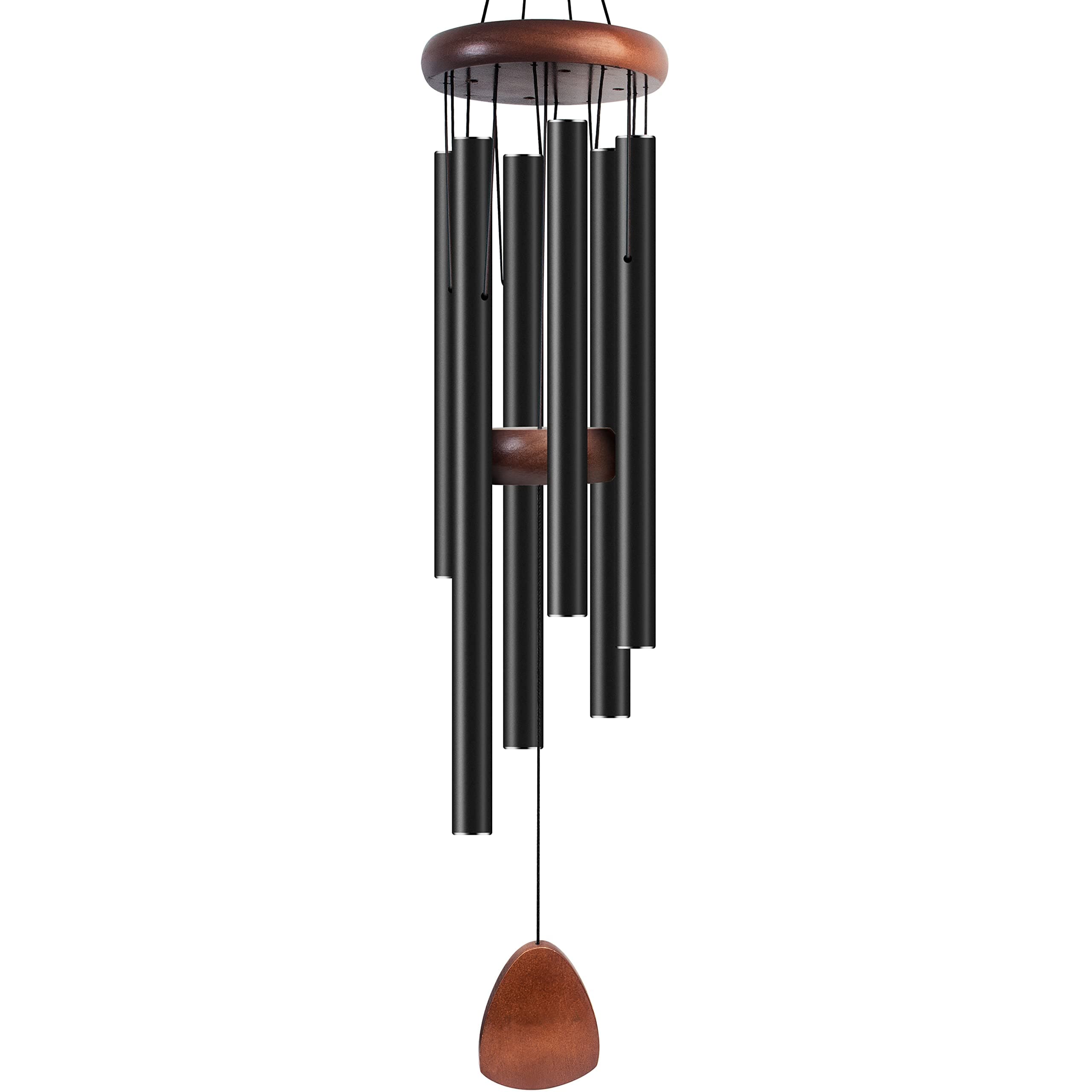 Large Aluminium Wind Chimes 37" to Create a Zen Atmosphere Suitable for Outdoor, Garden, Patio Decoration. Classic Black Wind Chime with Wind Catcher Suitable as A Gift for Mom Neighbor Unisex