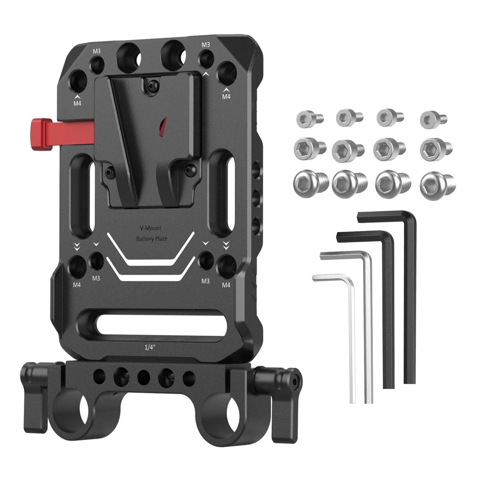 V Mount Battery Plate with 15mm Rod Clamp