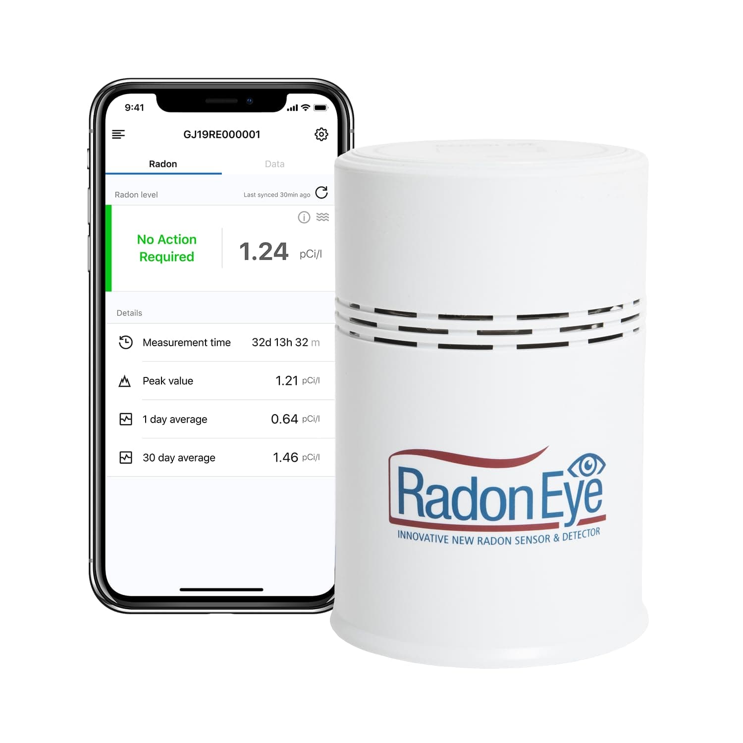 Ecosense RD200 RadonEye Radon Detector for Home, Fast Capture of Fluctuating Values, Continuous Short and Long Term Monitoring in Real Time with Trend Charts
