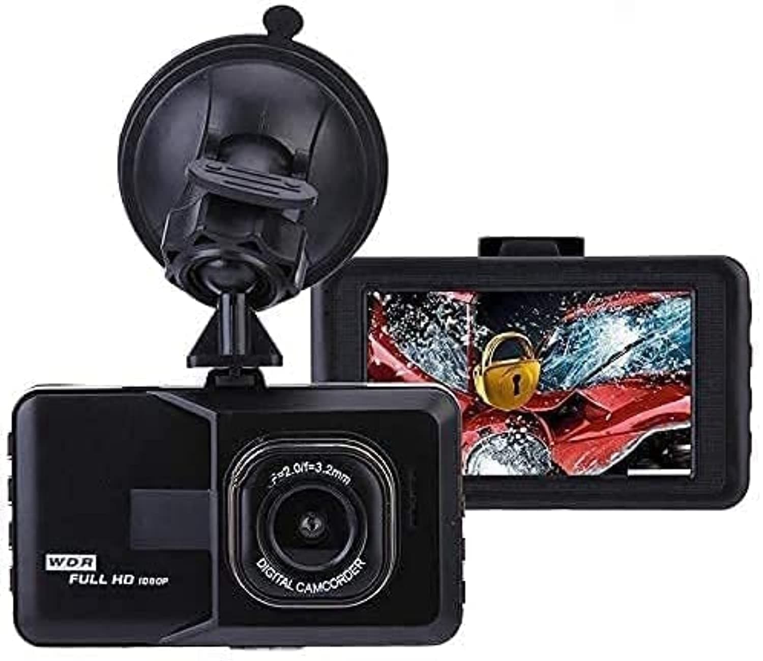 ET- DVR Ultra Angle Lens 1080P Night Vision G-Sensor High-Speed Transmission LCD Video Recorder 170 Degrees, 1080P FHD Car Dash Camera