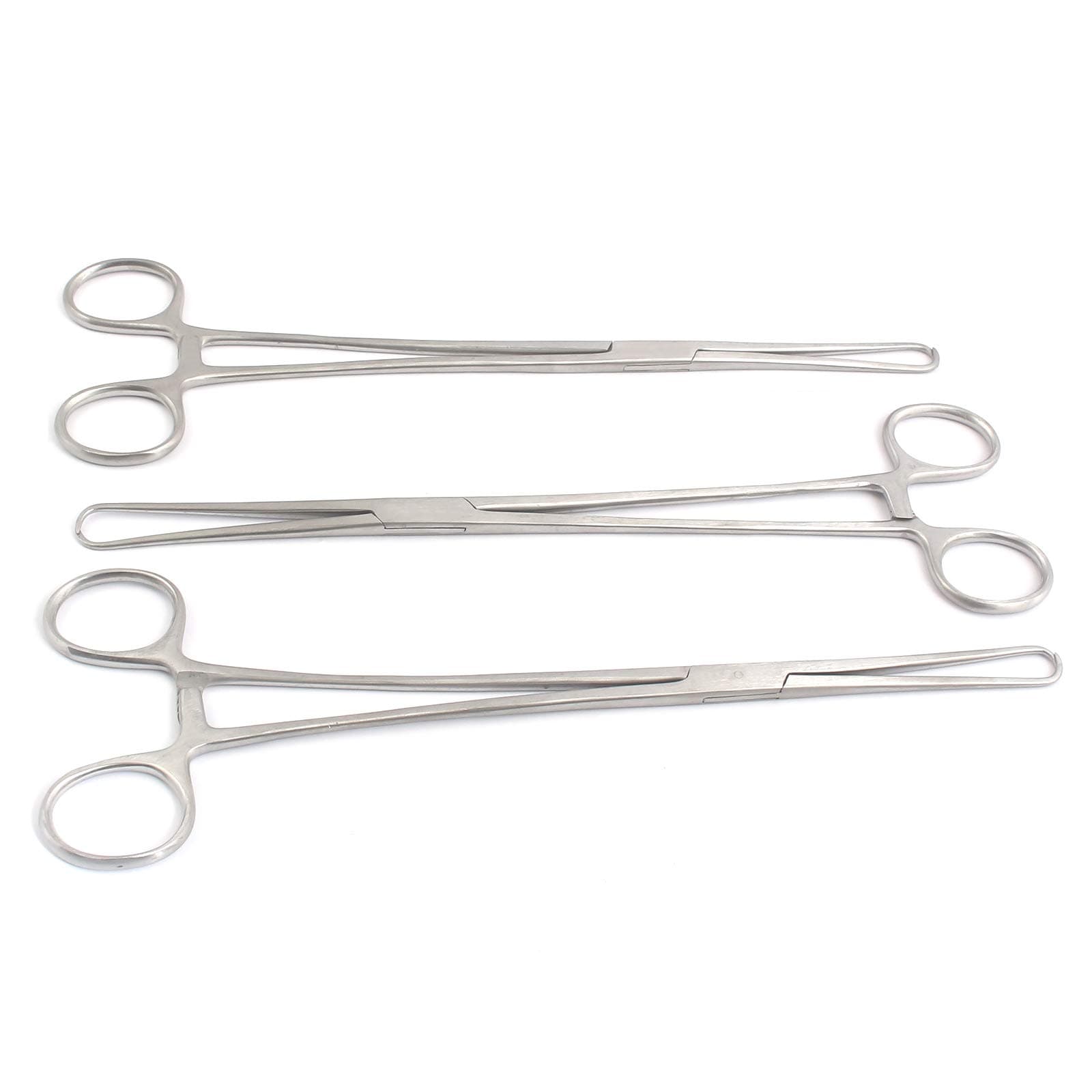 DDP Set of 3 Assorted Pozzi Tenaculum Forceps 10" Straight Stainless Steel