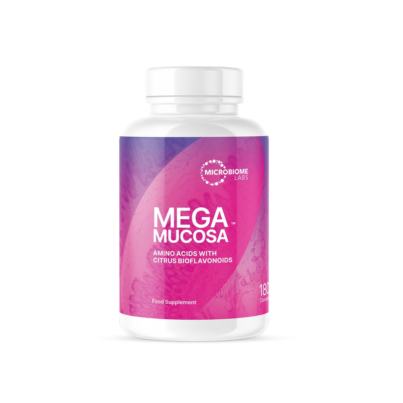 Microbiome Labs - MegaMucosa Caps (180 Capsules) | Mucosal Support Supplement for Digestive Health, L Proline & L Cysteine Ensure a Healthy Intestinal Biome