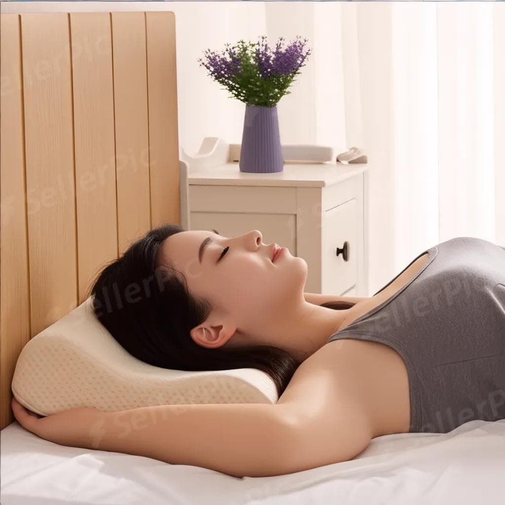 Memory Foam Pillow, Contour Cervical Orthopedic Memory Foam Pillows Supports Neck Pain and Shoulder Pain for Sleeping, Ergonomic Cervical Pillow Neck Support Pillow for Side Back (A1)
