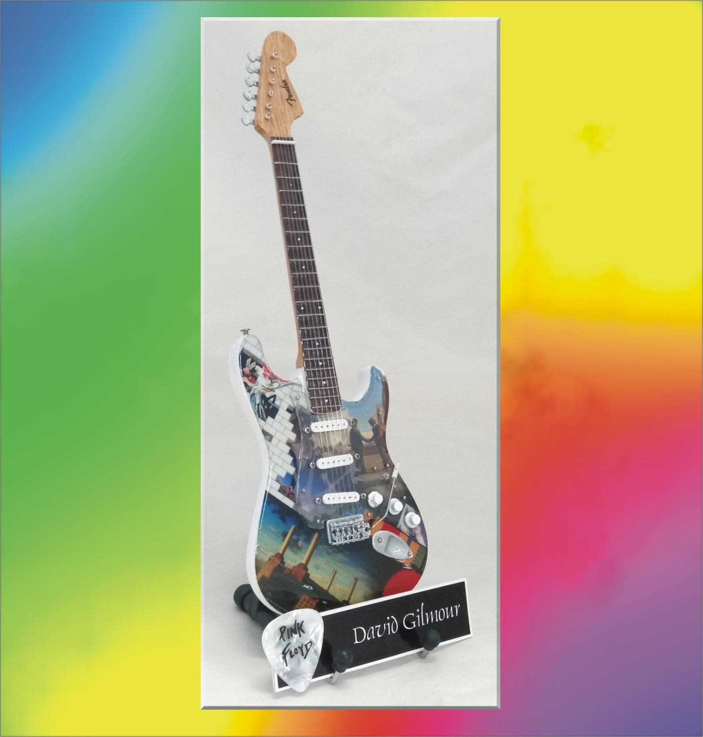 Miniature Guitar w/Guitar Pick PINK FLOYD