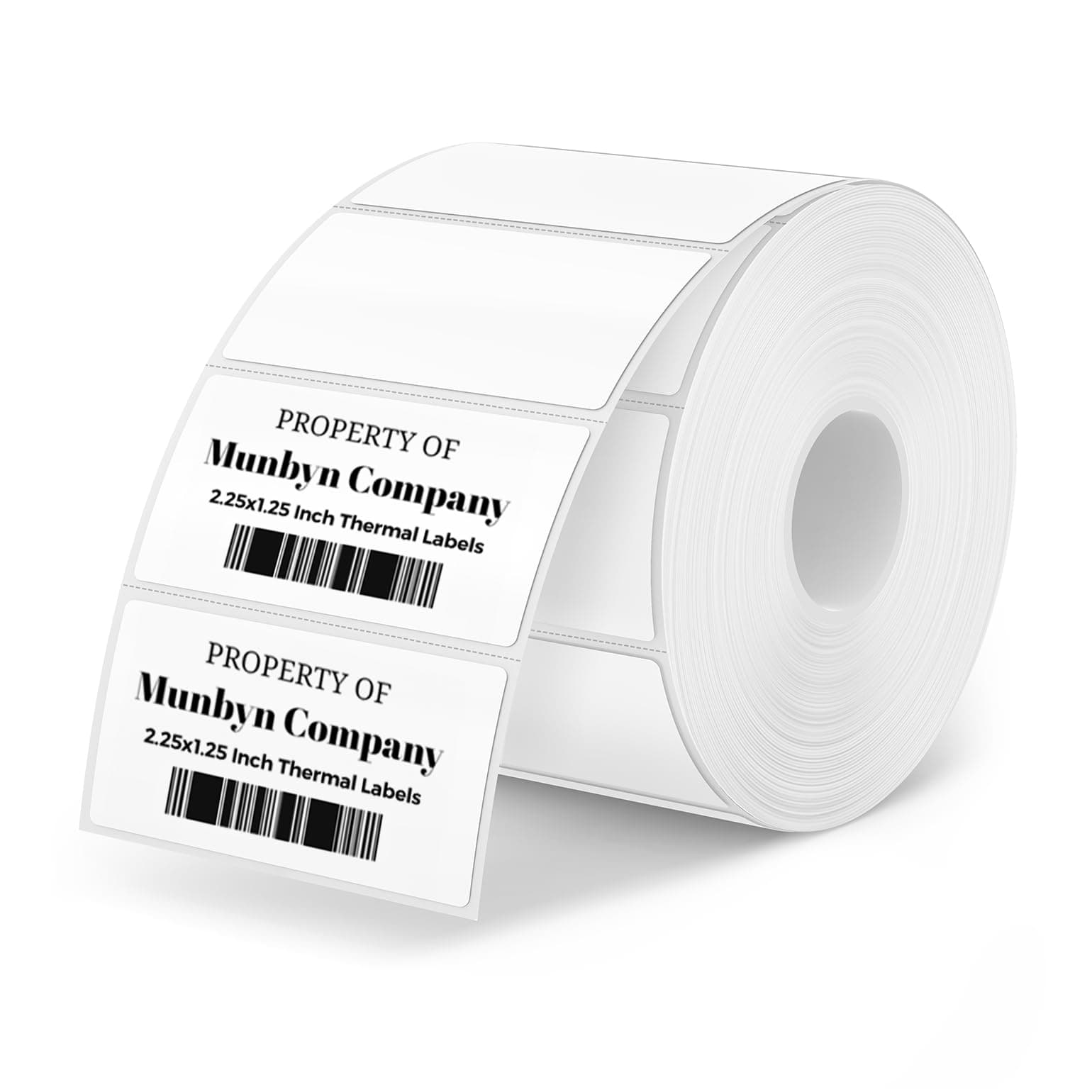 MUNBYN 2.25 in x 1.25 Inch Direct Thermal Labels, Self-Adhesive Address Shipping Thermal Stickers, BPA&BPS Free Barcode Thermal Papers-1 Roll,1000 Labels