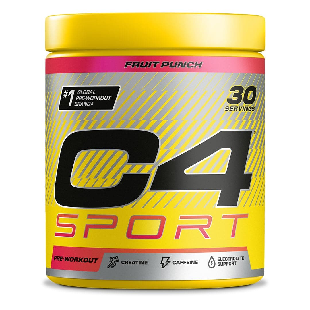 C4 Sport Pre Workout Powder Fruit Punch 30 Servings | Zero Sugar Pre Workout with Creatine Monohydrate 3.409g, Beta Alanine 1g, L Citrulline 0.55g, Caffeine 135g | Informed Sport Certified