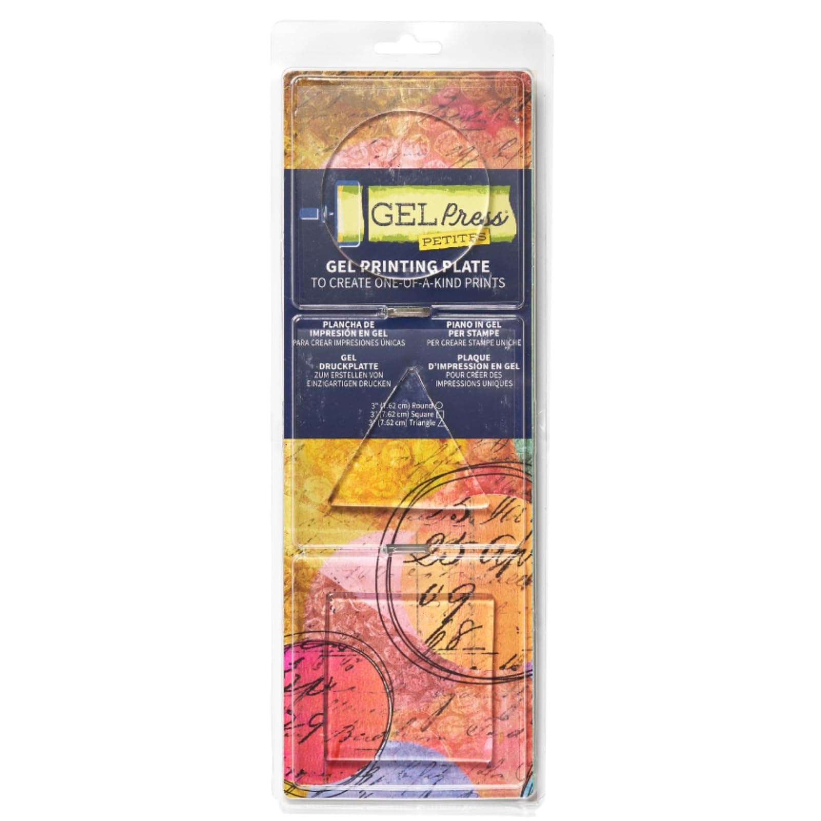 Gel Press Petites Monoprinting Plates, Set of 3 (Circle, Triangle, Square) - Reusable Gel Printing - For Printmaking, Scrapbooking, Arts and Crafts, Home Decor, and More 10812-CIR