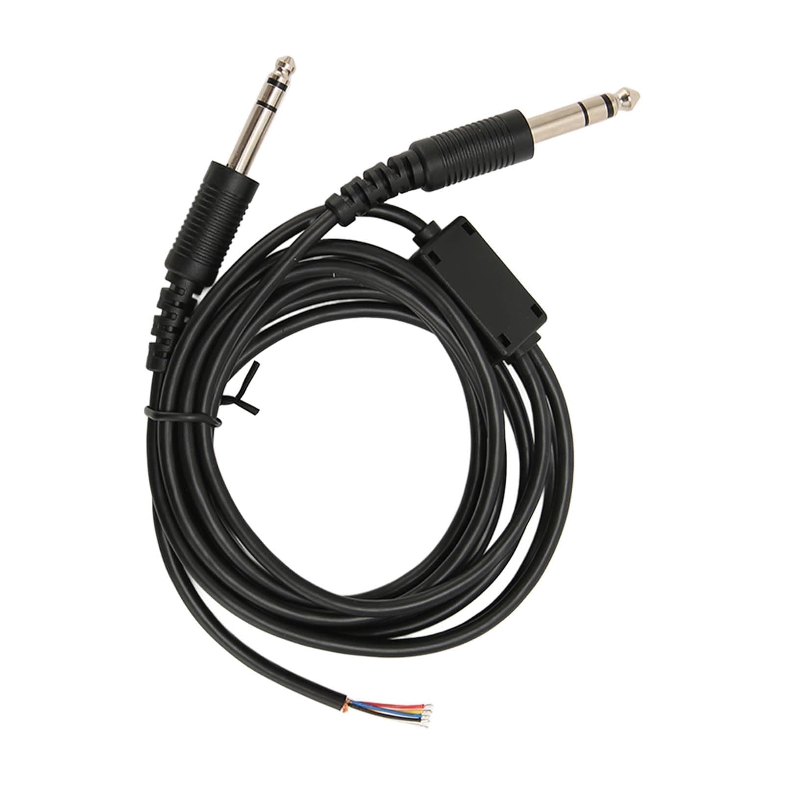 Gugxiom Aviation Headset Replacement Cable, 6.6ft/2m for David Clark AVCOMM Pilot Dual GA Plug, 3/16 inch Microphone Plug & 1/4 inch Speaker Plug (PJ‑055), PVC Outer Cover