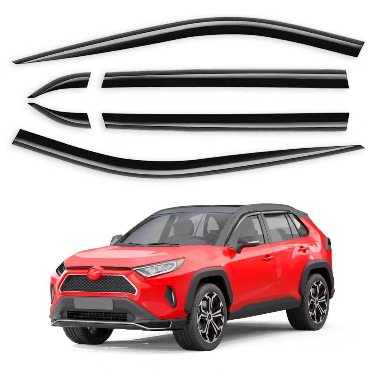 Low-Profile 6pcs Window Rain Guards Fit for Toyota RAV4 2019-2025, Tape-On Extra Durable Window Visors for RAV 4,Window Deflectors Vent Visors Vent Shades Car Accessories-6pcs