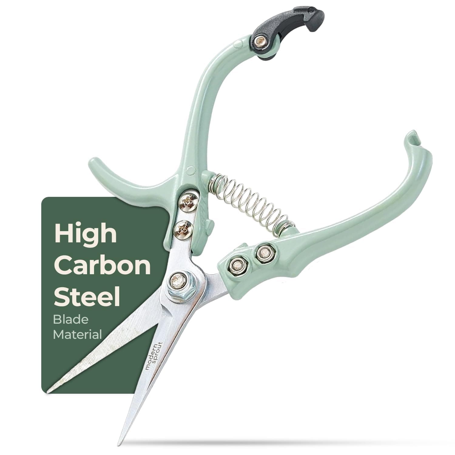 - Modern Sprout Pruning Shears, Herb Snipping Scissors, Lightweight Gardening Tools W/Easy Lock, Flower Cutter Garden Shears, Carbon Steel Blade + Reusable Holster (Green, 1-Pack)