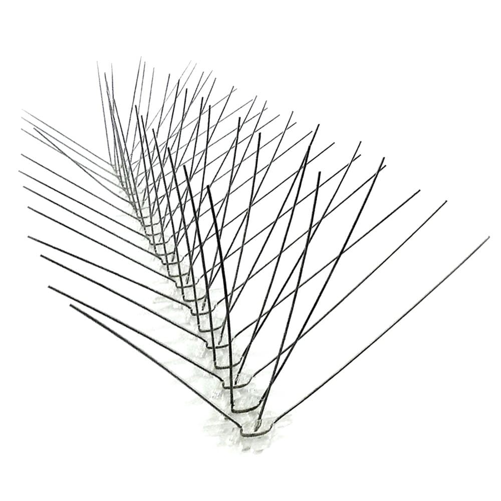 Bird-X STS-24 Regular Width 6-inch Stainless Steel Bird Spikes, Metal Roof Guard Pigeon Prevention, Rodent Deterrent, Animal and Pest Control Supplies, 24 feet