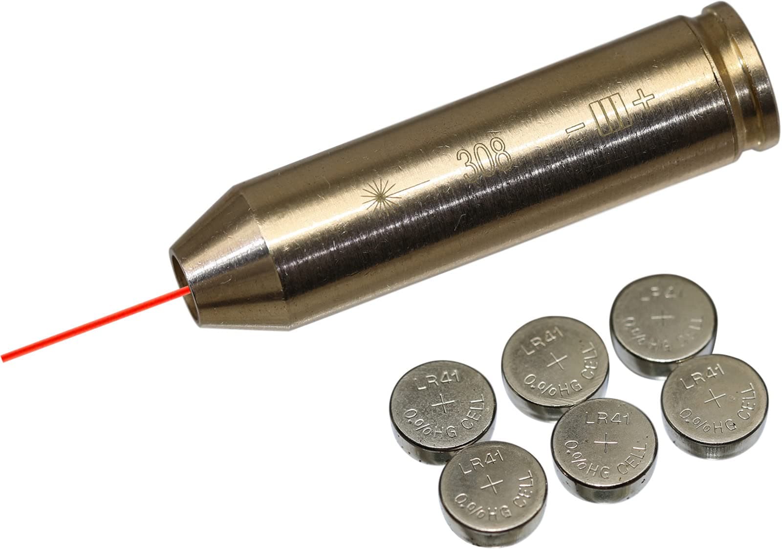 243/308WIN/7mm-08REM Bore Sight Red Dot Cartridge with 2 Sets of Batteries