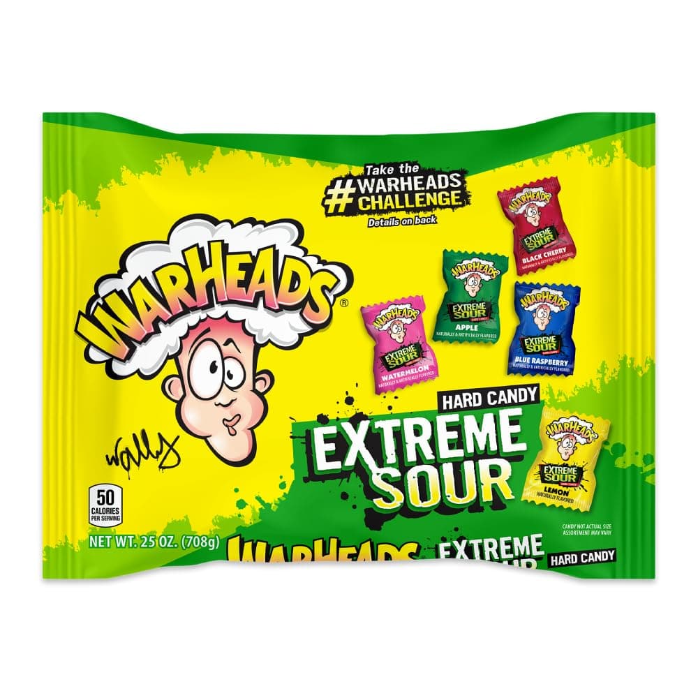 Extreme Sour Hard Candy 175 Pieces Assorted Flavors - 25 oz bag