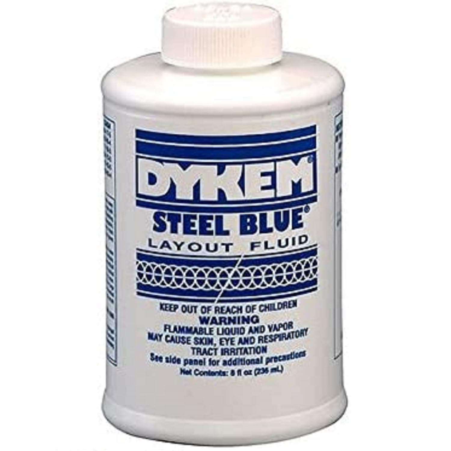 Dykem Layout Fluid Blue, 8 oz. Can and Brush in Cap. Machinist Dye for Metal Layout Work, The Perfect Marking Fluid for Machinist, Metal and Metalworking (1 Each)