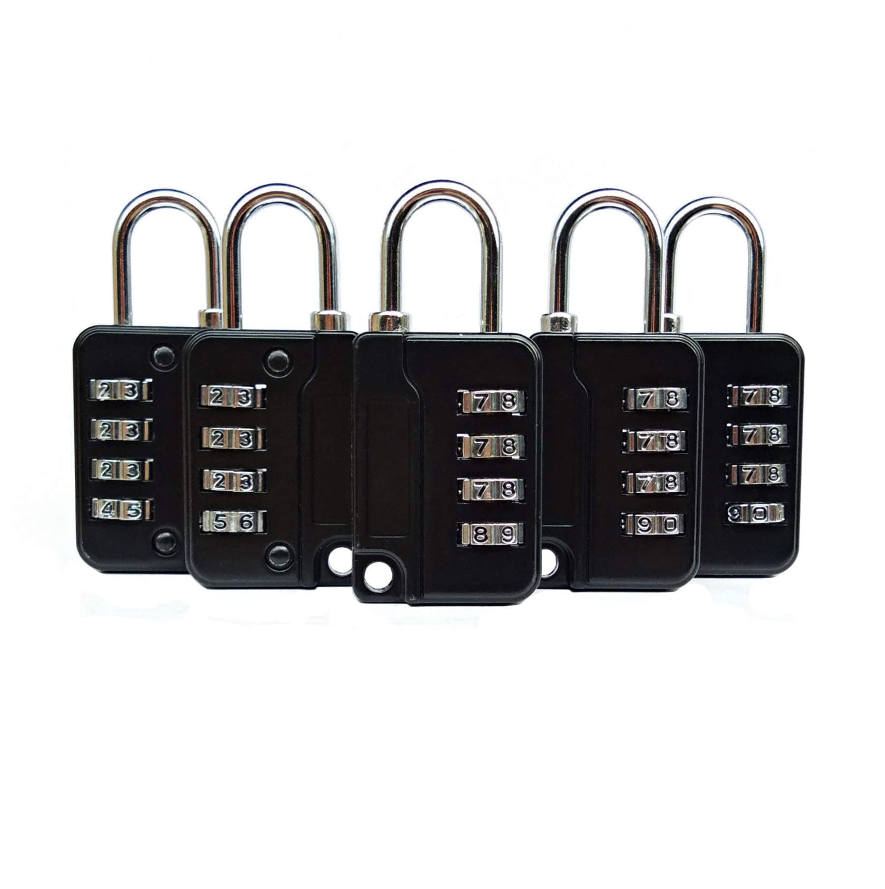 KASTWAVE Luggage Locks, 5 Pcs Travel Suitcase Lock, 4 Digit Combination Padlocks for School Gym Lockers, Tool Boxes, Fences, Buckle Cabinets, Safe Resettable Combination Lock