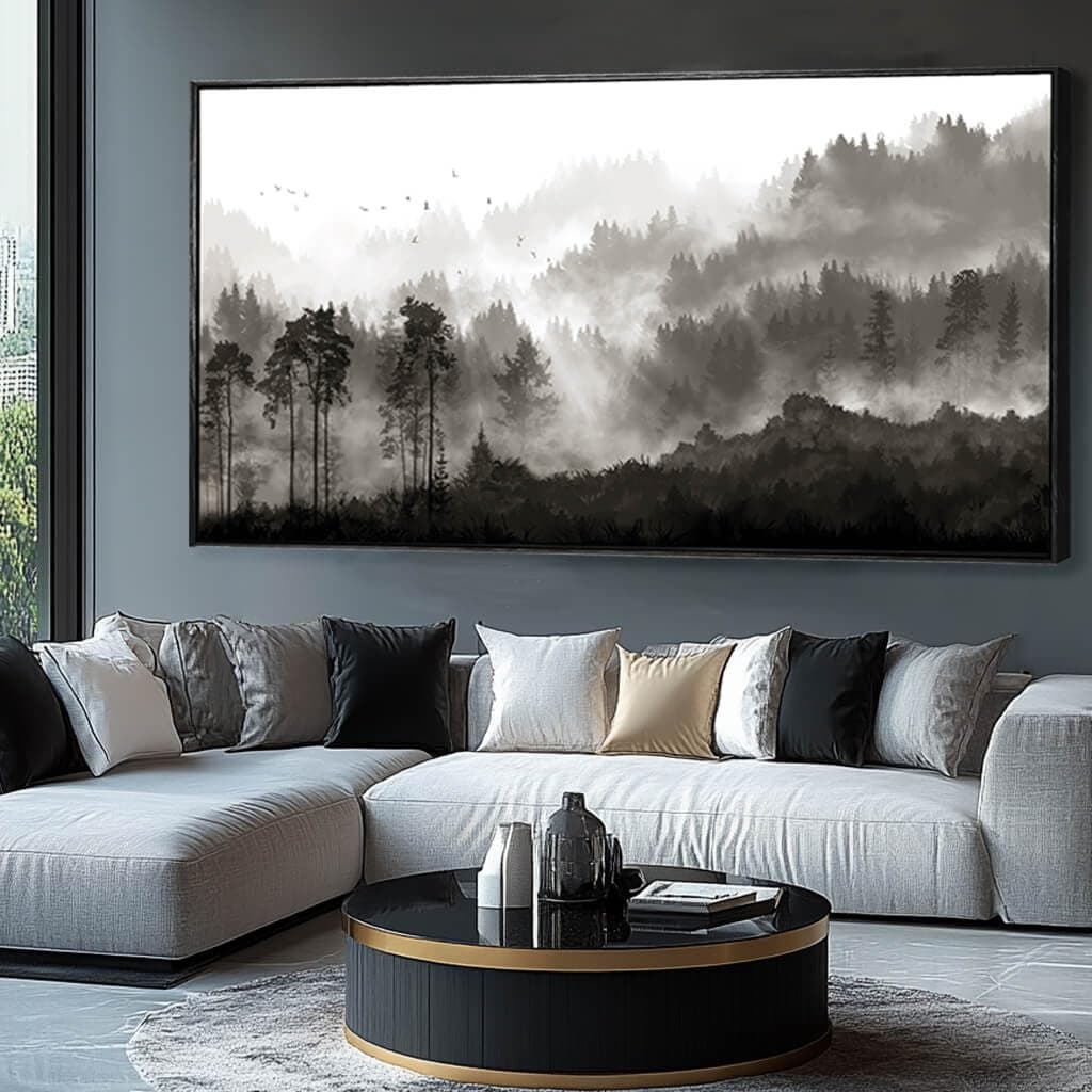 Sponsored Ad - Wall Art Trees for Living Room Large Canvas Wall Art for Bedroom Framed Black And White Wall Paintings Bedroom Wall Decor Pictures 24”x48”