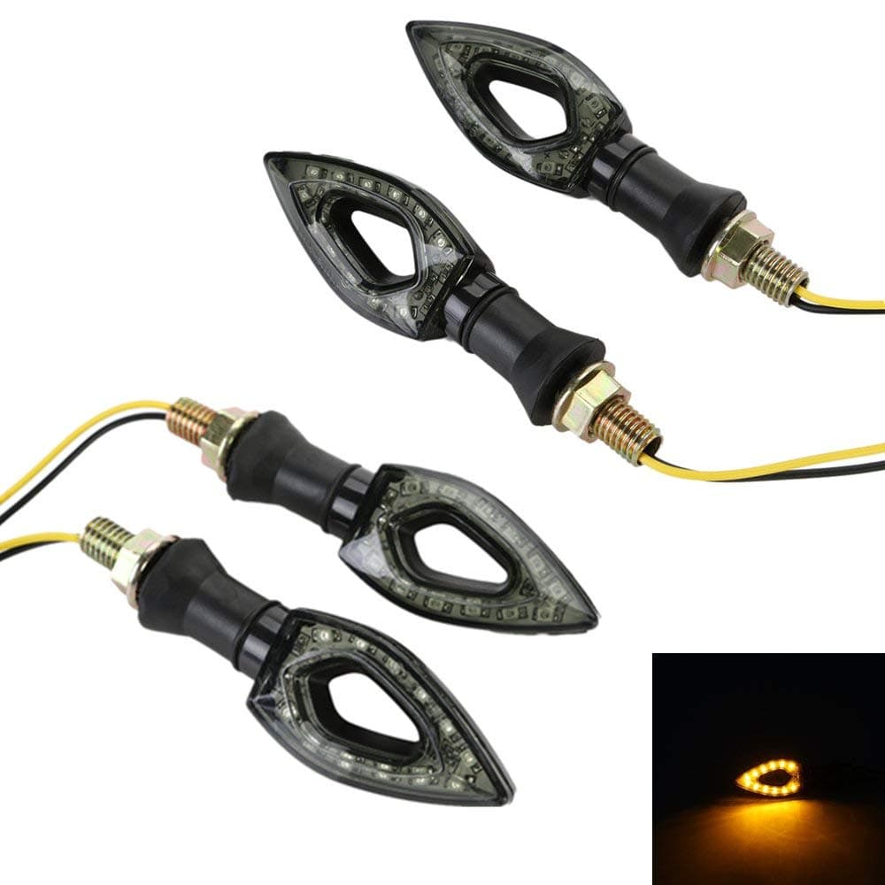 OSAN Universal Motorcycle LED Indicators Turn Signal Light Blinker Marker for Yamaha R1 R6 FZ6 FZ1 FZ FJR Fazer XT WR TT-R (2 Pairs)